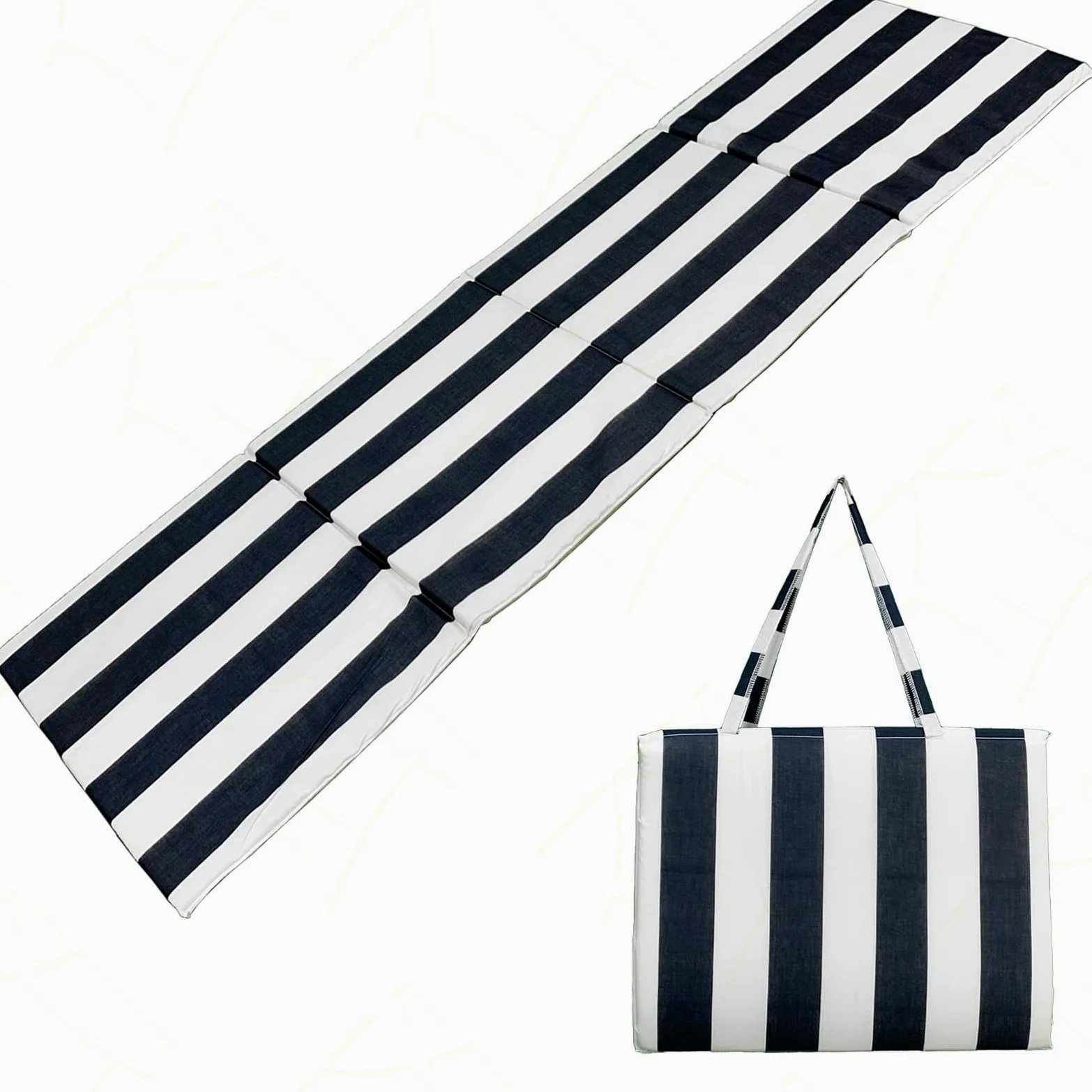 Sicignano | Stuoia Imbottita per Spiaggia Giardino Scogli Campeggio 150x50x3h cm con Manico Tracolla Colori Assortiti, Lettino Materassino Telo Mare Morbido in Schiuma Pieghevole