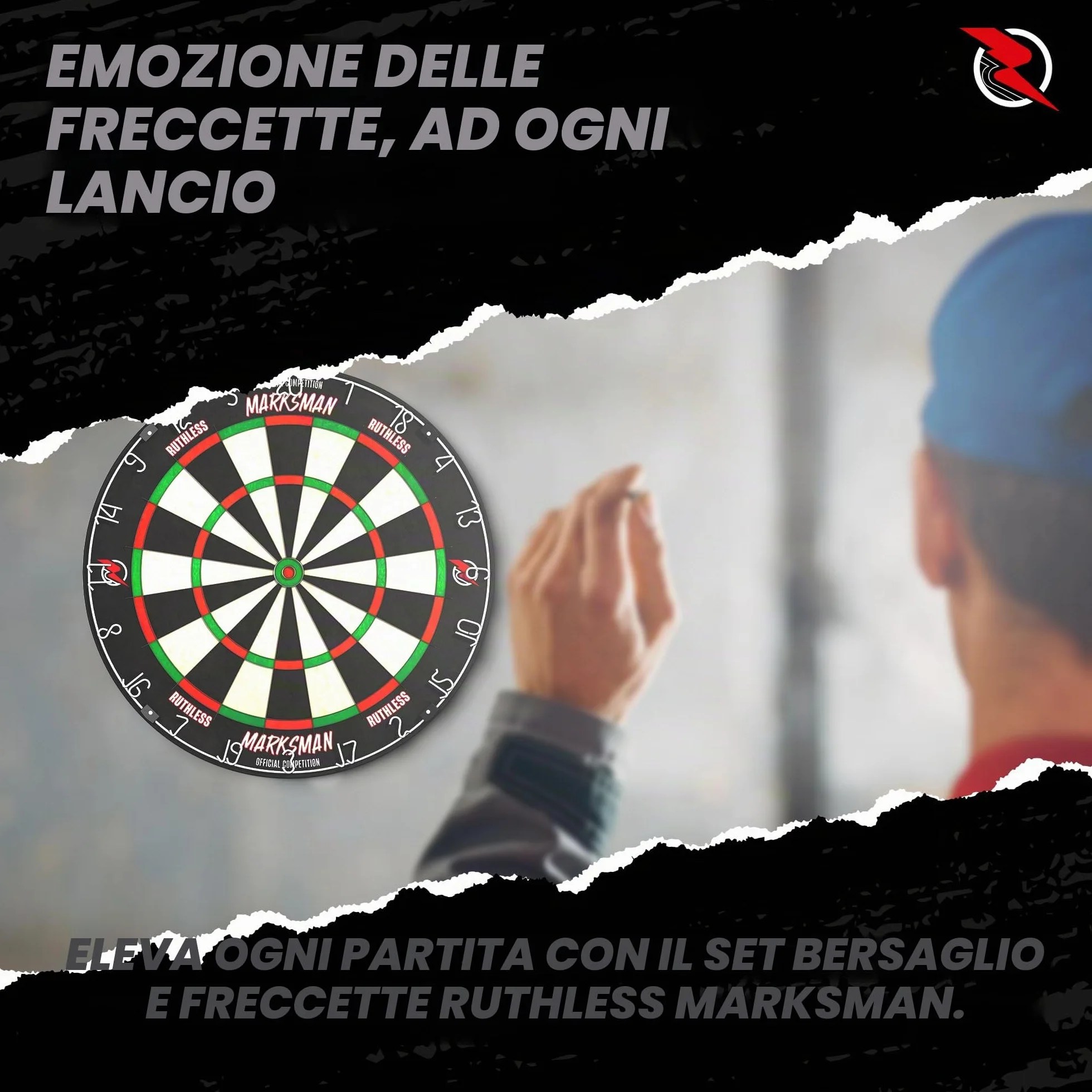 Ruthless Marksman Dart Board Bersaglio professionale ultra sottile in filo di sisal per freccette con punta in acciaio DB072