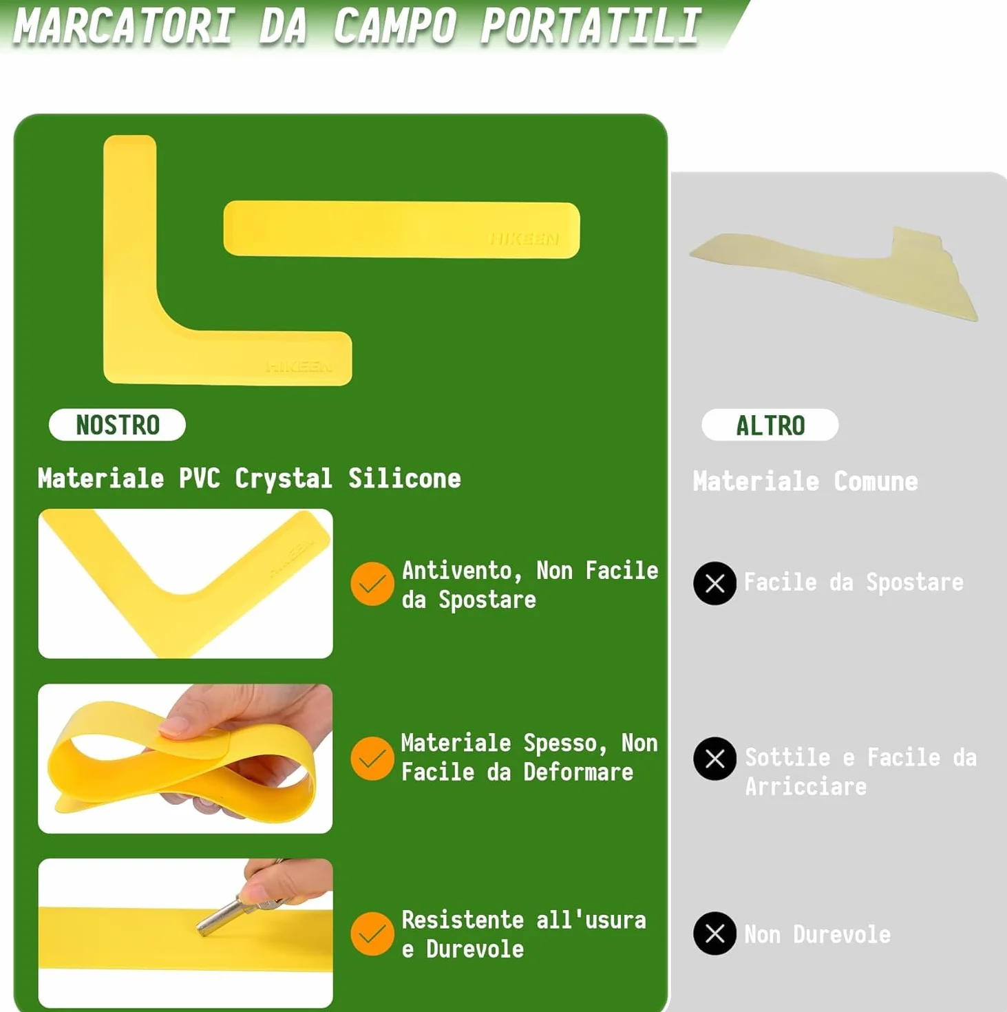 Kit di Marcatori per Linee del Campo Anti-scivolo Resistenti al Vento 84 Pezzi per Pickleball