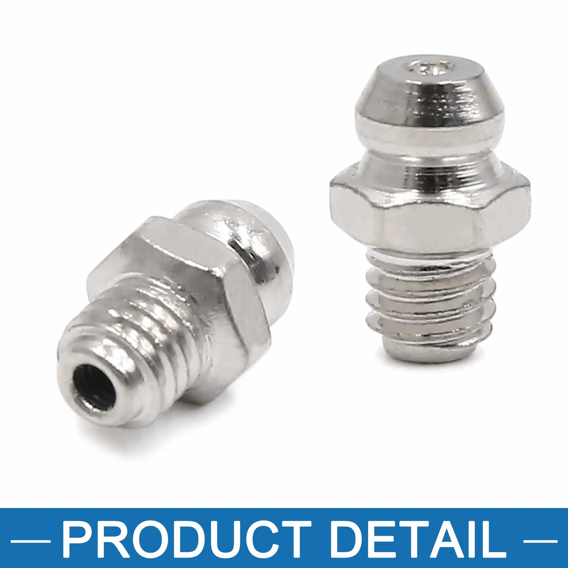 ABSPRO Raccordo Nipplo per Ingrassatore M6 x 1 Dritto Nickel Placcato Zestaw 80