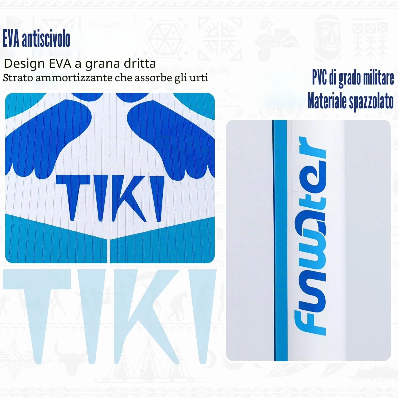 FunWater Tavola Gonfiabile Sup Con Pinne, Guinzaglio, Pompa, Pagaia, Zaino