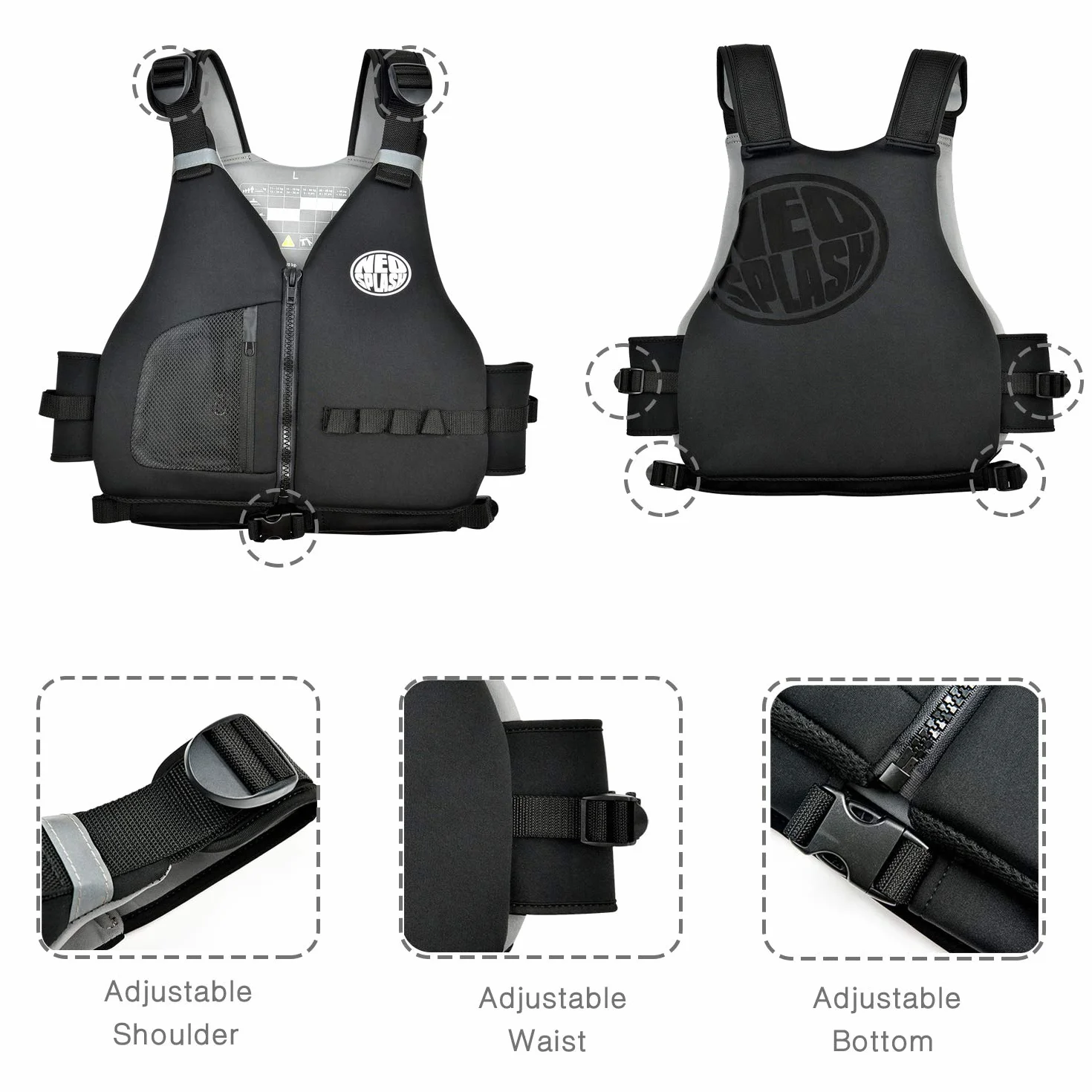 Aiuto al Galleggiamento Adulti, Giubbotto Solido, Ideale per Sport Acquatici, kayak, Sup, Canottaggio, Snorkeling