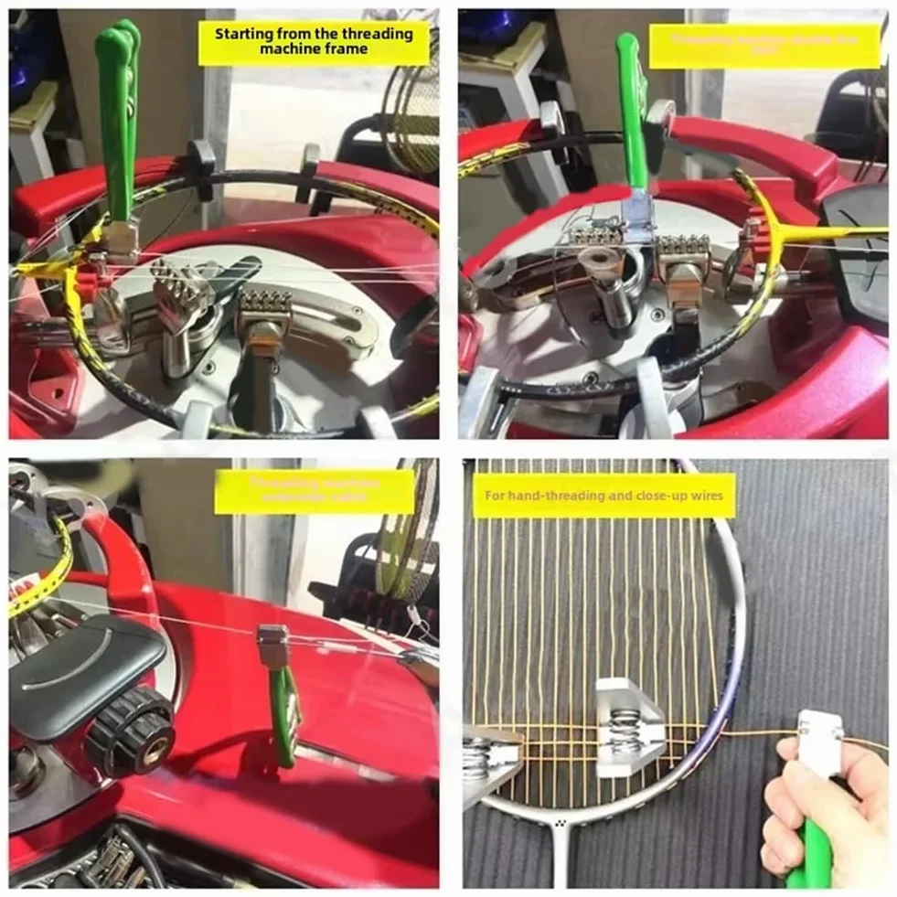 Clip di filettatura per racchetta da tennis e badminton, manico antiscivolo, molla ad alta pressione, rosso