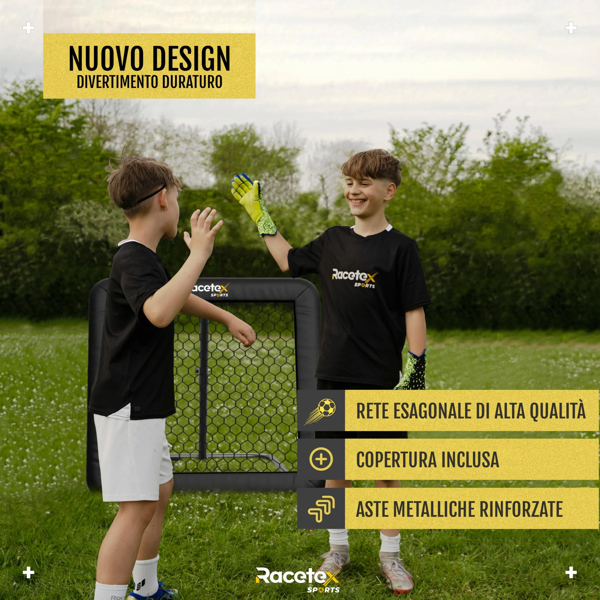 Rimbalzo da Calcio 100x100 cm Regolabile Racetex