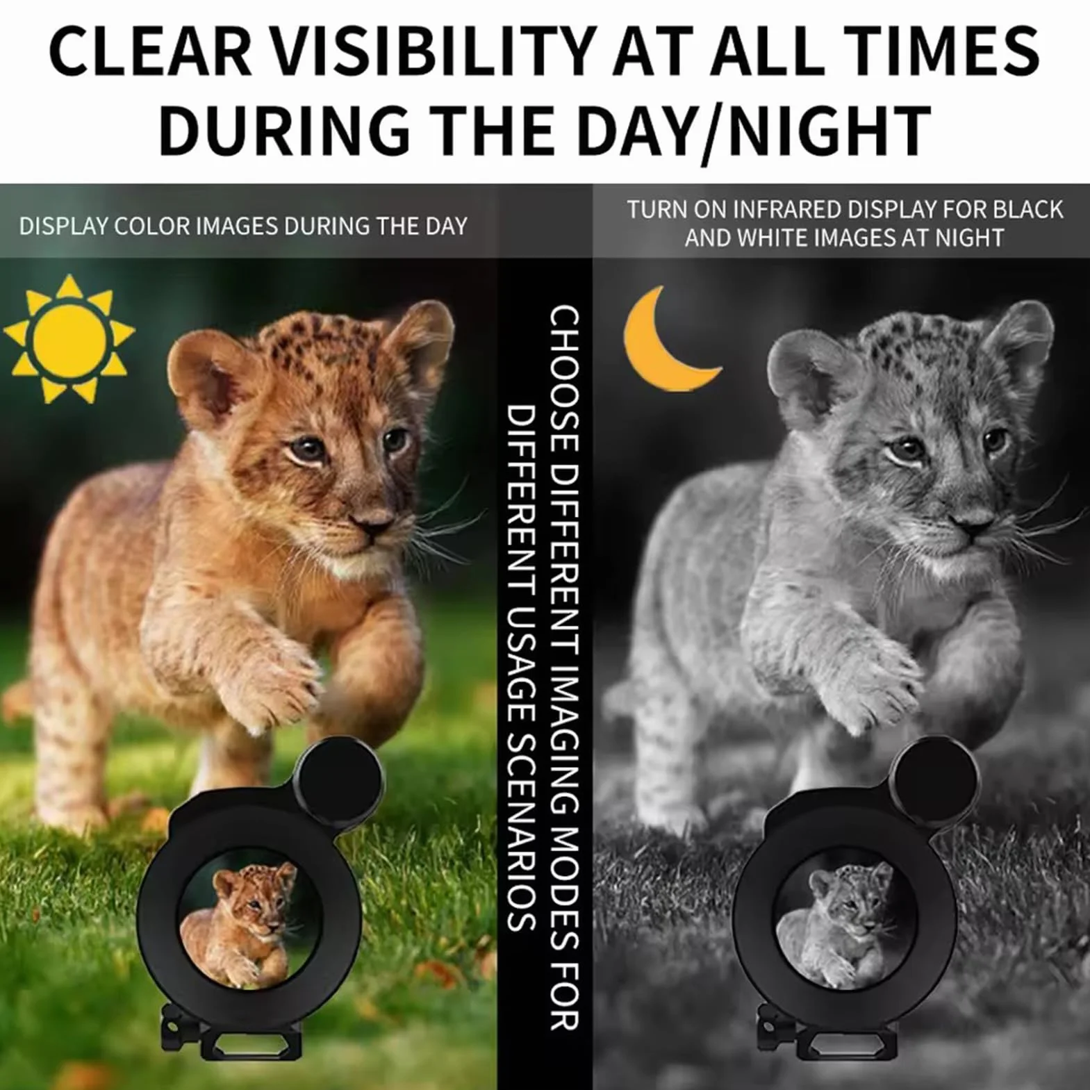 Mirino a infrarossi IR 940nm per la Caccia Monoculare Visione Notturna OLED HD 1920x1080 Zoom Digitale 4X