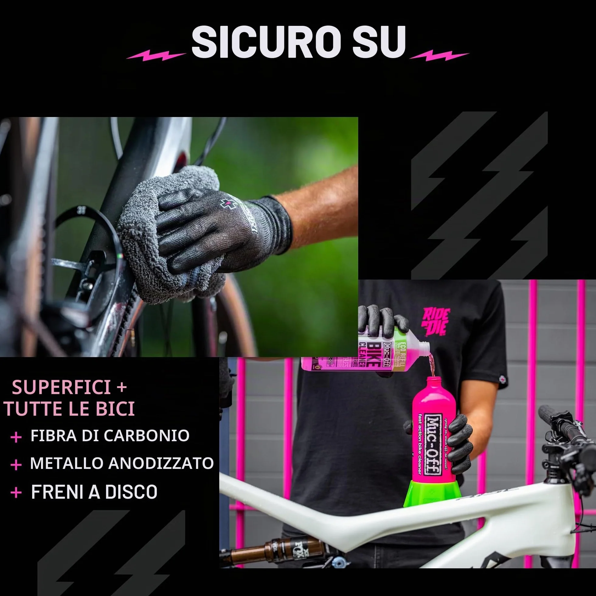 Muc-Off Nano Gel Detergente Bici Concentrato 1 l Ricarica Biodegradabile Azione Rapida