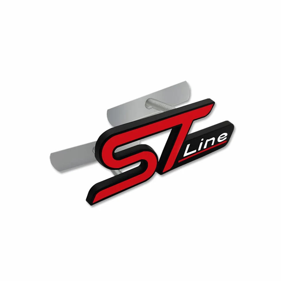 Emblema in metallo ST Line per griglia anteriore auto, decorazione carrozzeria adesivo