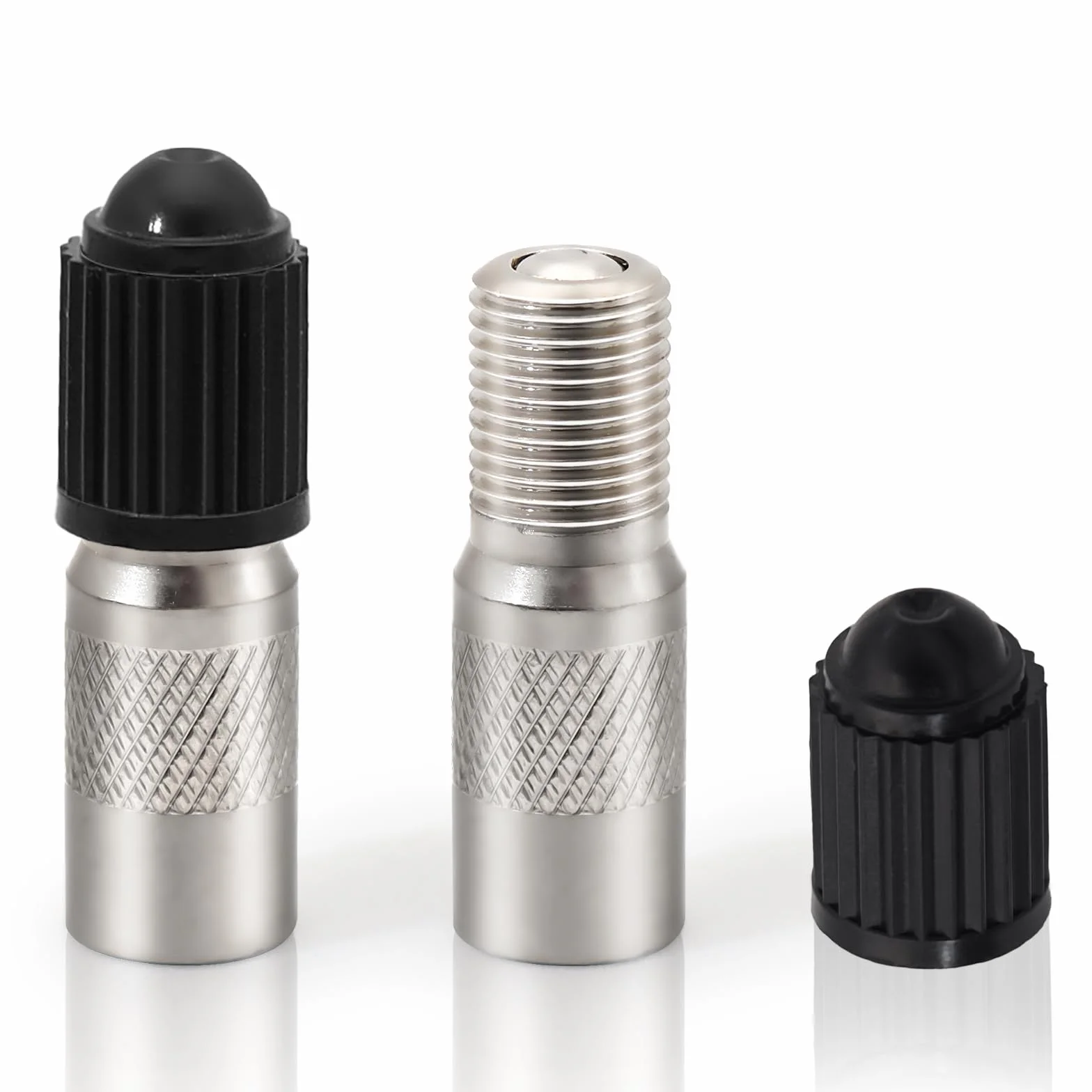2 pezzi di prolunga per valvola auto, 27 mm, con 2 coperture per valvola, prolunga per valvola, scooter e valvola, adatto per auto, moto, camion, ecc