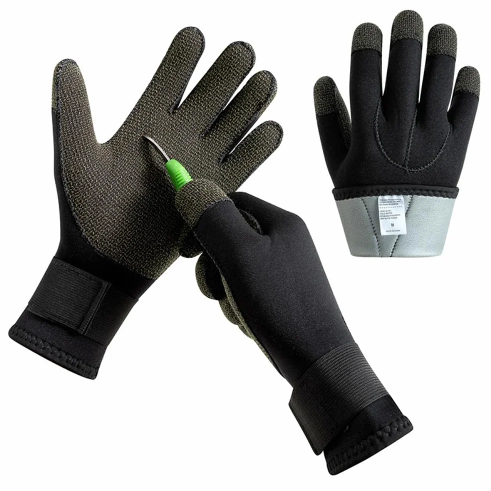Guanti da Immersione Resistenti al Taglio Antiscivolo Termici per Snorkeling Pesca Subacquea (M)