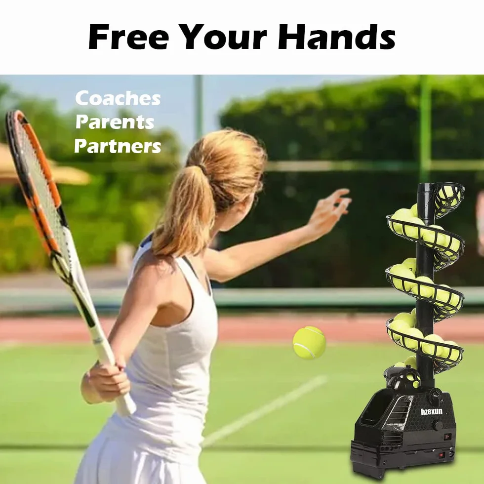 Macchina per Palle da Tennis Leggero, Regolabile e Portatile, Collegare/Batterie, 30 Palle