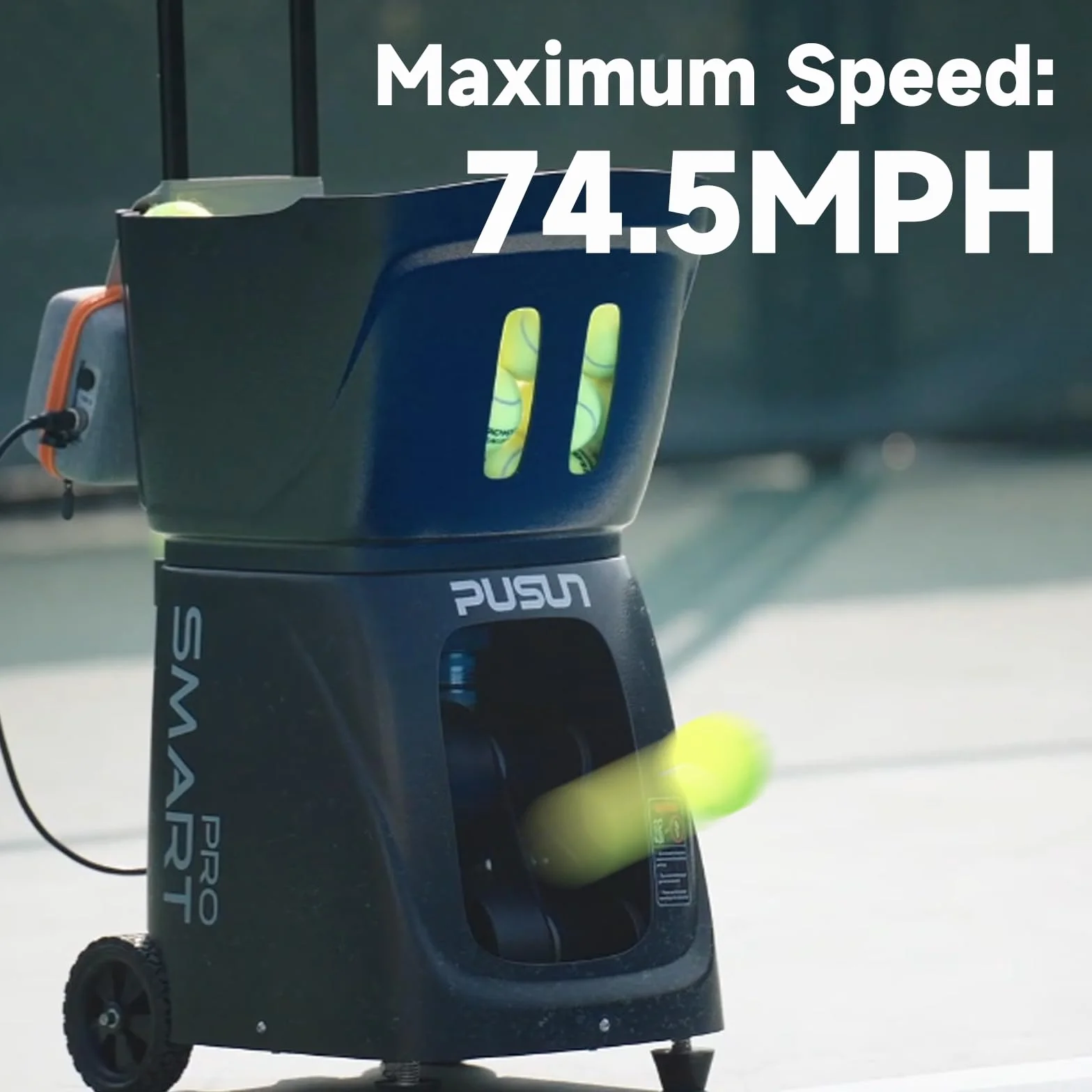 PUSUN PT-Smart Pro Macchina Lanciapalline Tennis Professionale Doppio Controllo Telecomando App Capacità 115+ Palline