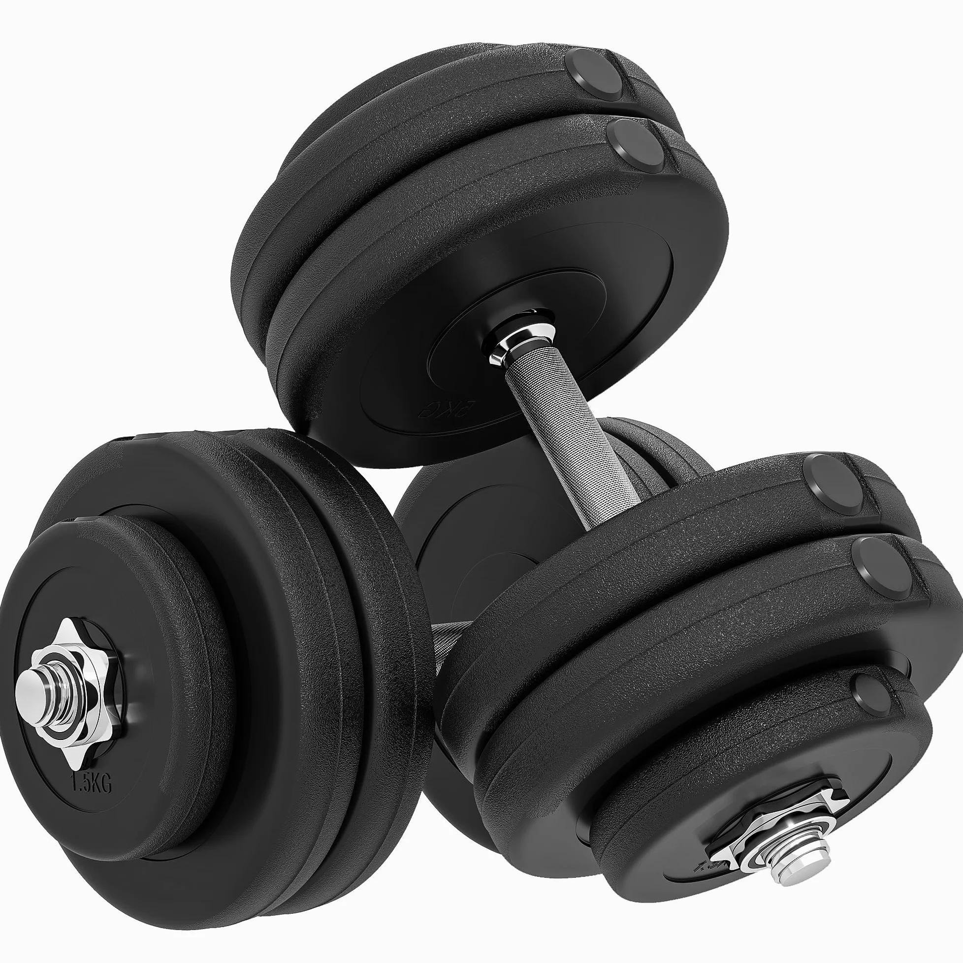 HOMCOM Set di Manubri Palestra Regolabili 2x25kg, Coppia Manubri Regolabili Salvaspazio con Impugnatura Antiscivolo, Allenamento Fitness Casa, Nero