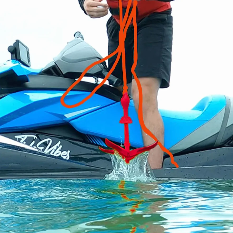 BeGrit Ancora Barca Pieghevole 1.5kg/3.3lb Kit di Ancora Kayak Gommone per SUP Canoe Ancoraggio Ombrello Acciaio Carbonio con Cima Ormeggio Corda Arancione Galleggiante da 10m e Borsa di Stoccaggio