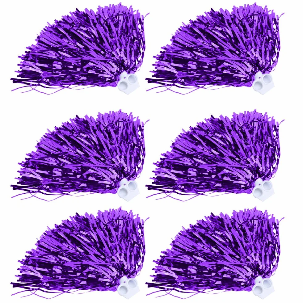 Cheerleading Poms, 6 pz Pom Pom per Feste Sportive Viola