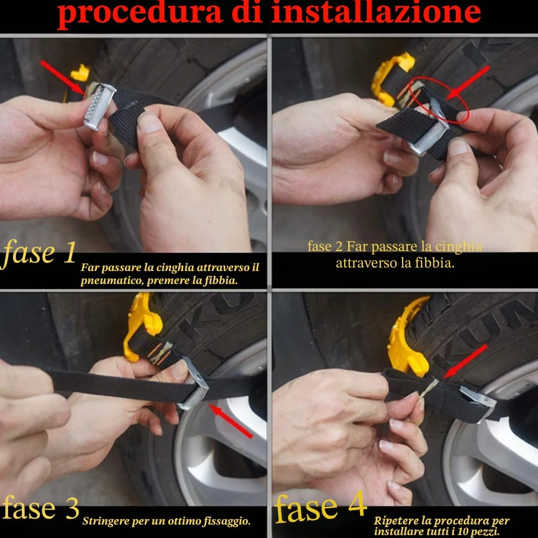 Queta Catene da neve per pneumatici 185 mm-295 mm 5 pezzi