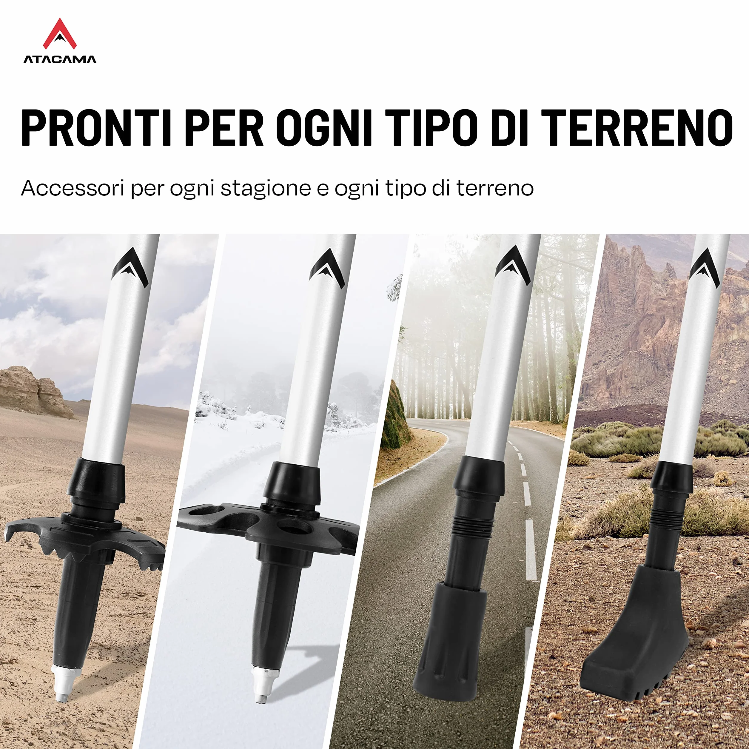 Atacama Bastoni da trekking telescopici in carbonio 3k e alluminio 7075 Nordic Walking con manico in sughero angolo regolabile