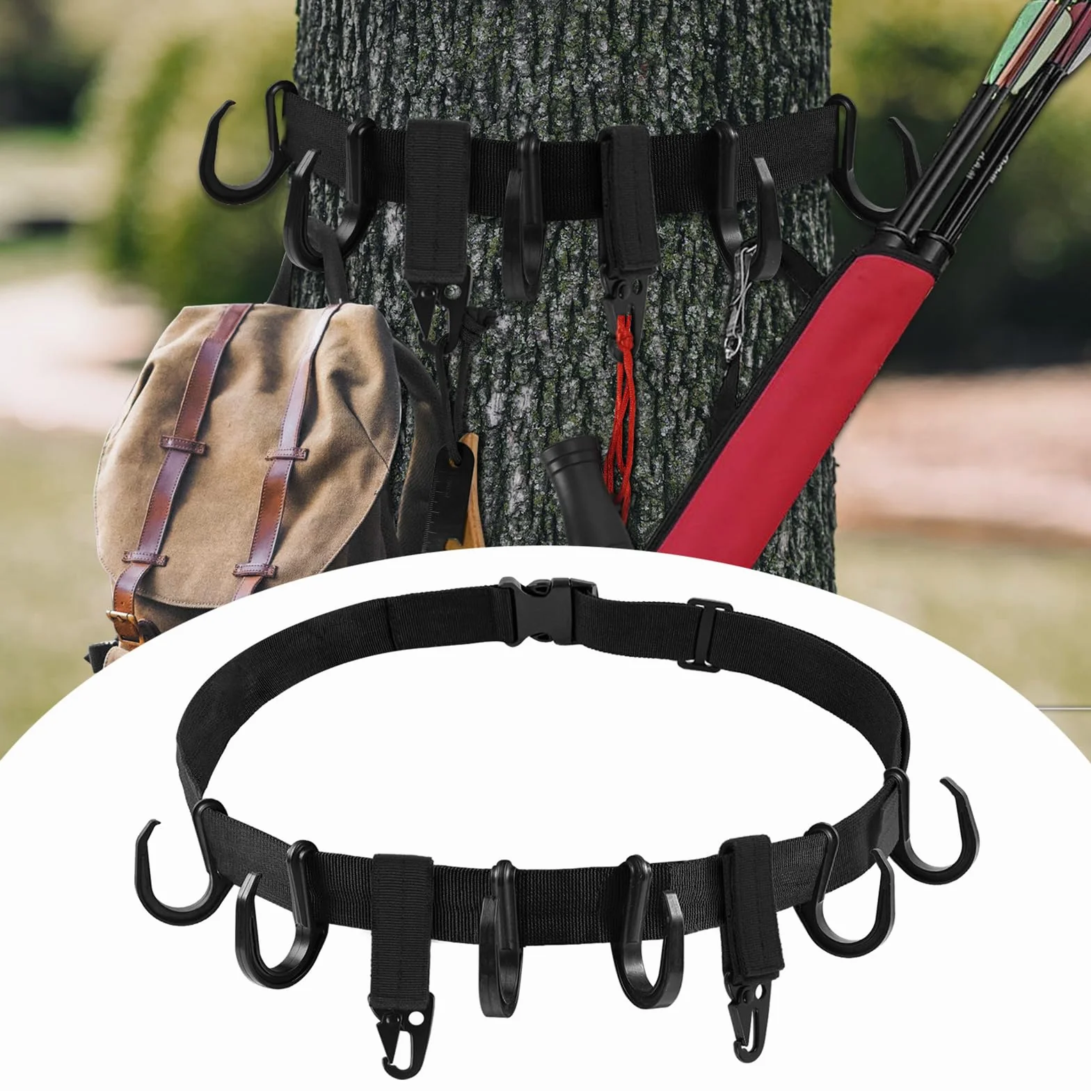 Ganci per attrezzi da caccia Treestand, ganci multipli per attrezzatura sull'albero