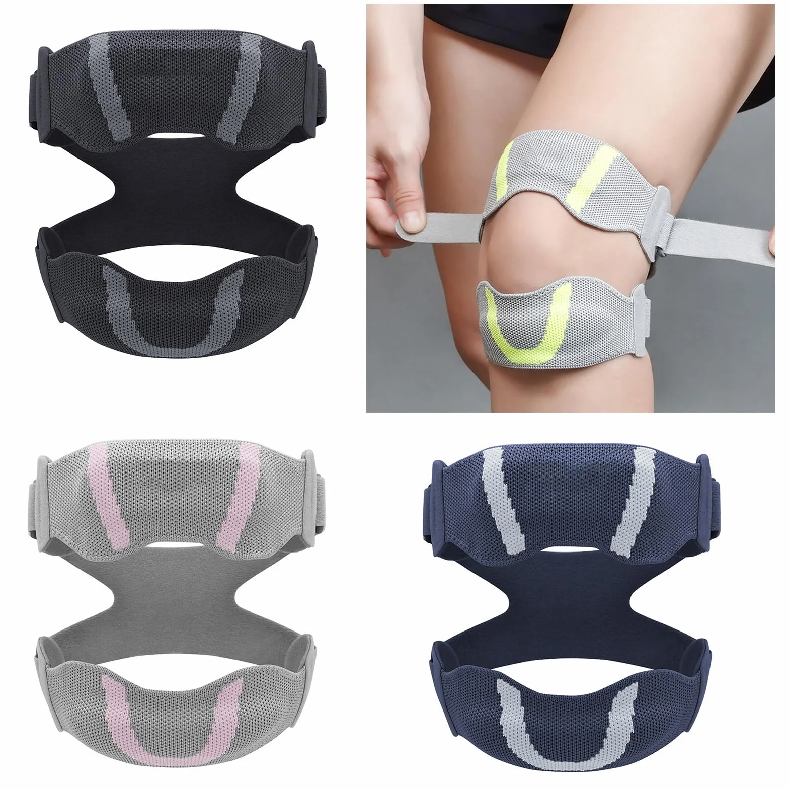Stabilizzatori Ginocchio Doppie Compressione Cuscinetti Silicone Atletico Protezioni Cinghia Brace