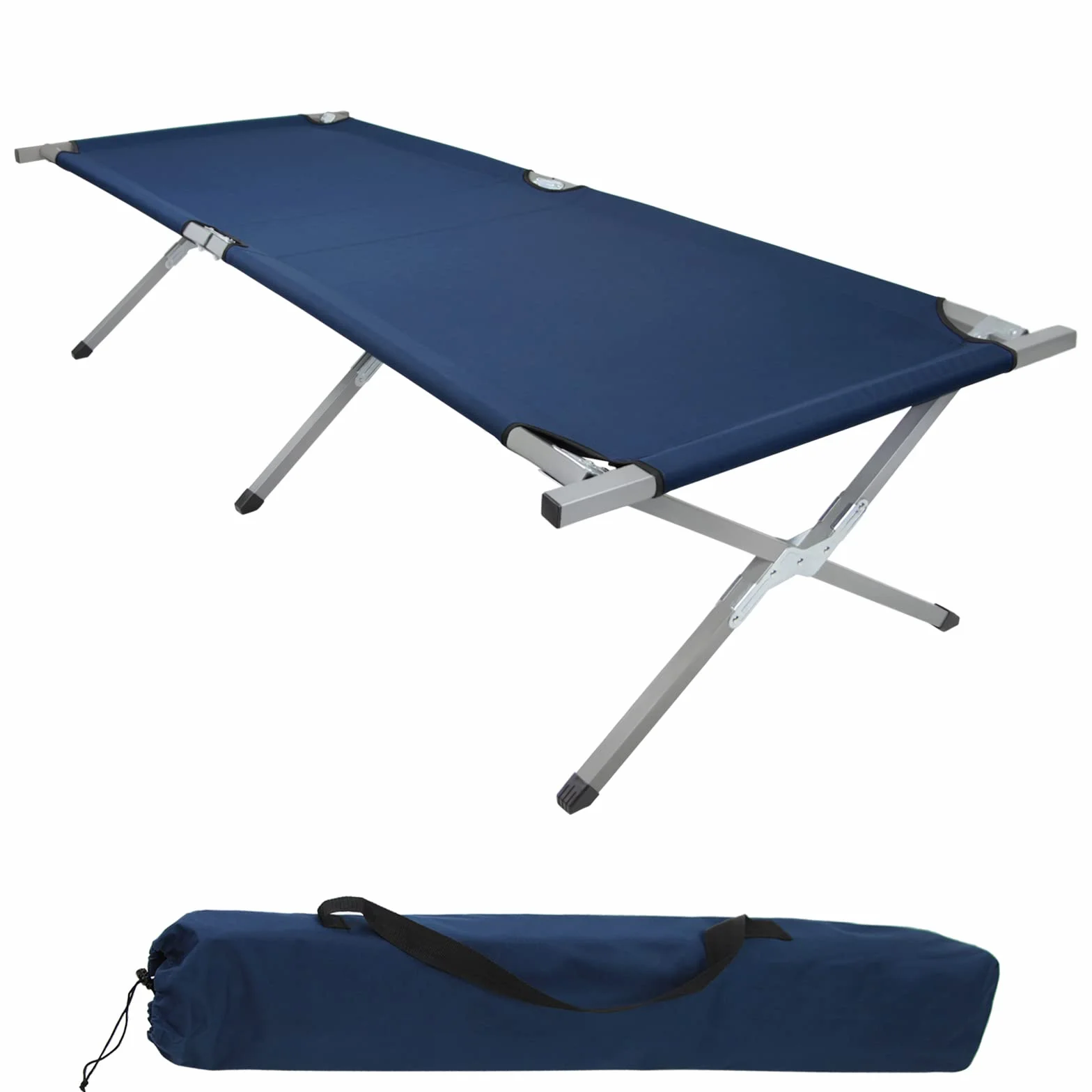 BB Sport Brandina Campeggio Letto Pieghevole 190x64x41 cm Stabile 180 kg Acciaio 600D Oxford Blu