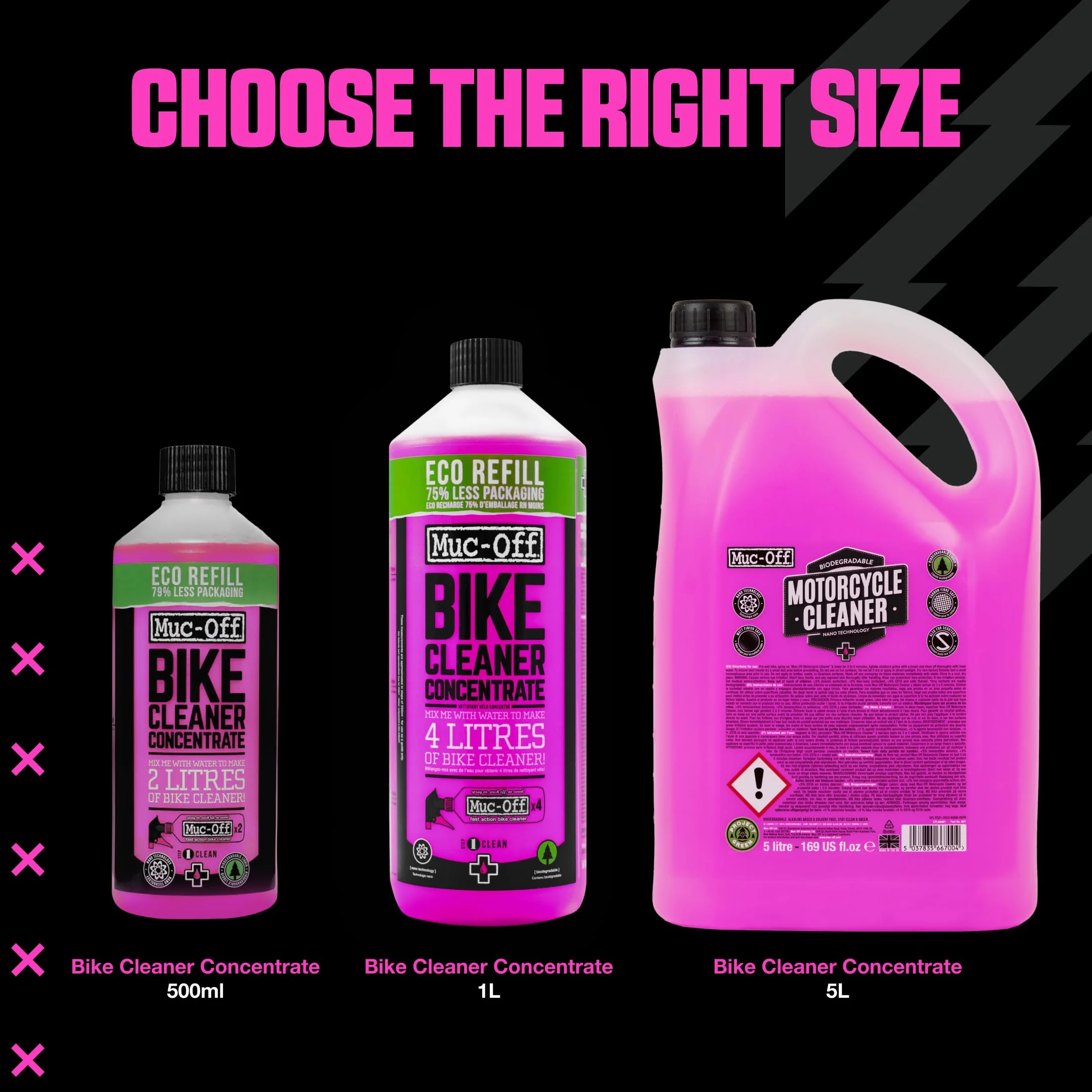 Muc-Off Nano Gel Detergente Bici Concentrato 1 l Ricarica Biodegradabile Azione Rapida