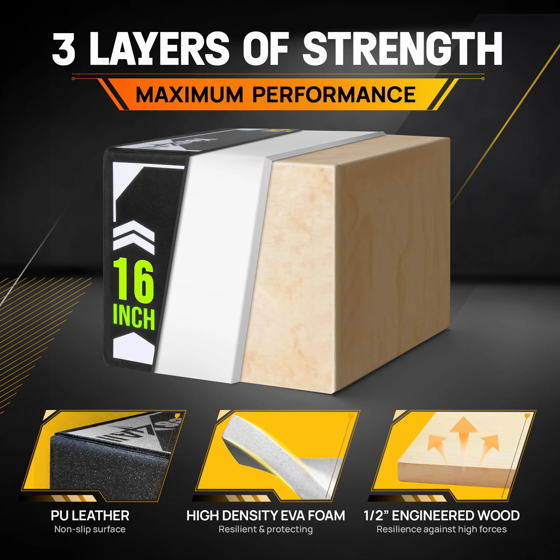 Yes4All 3 in 1 Soft Plyo Box con Anima in Legno, Scatola Pliometrica in Schiuma per Esercizi MMA