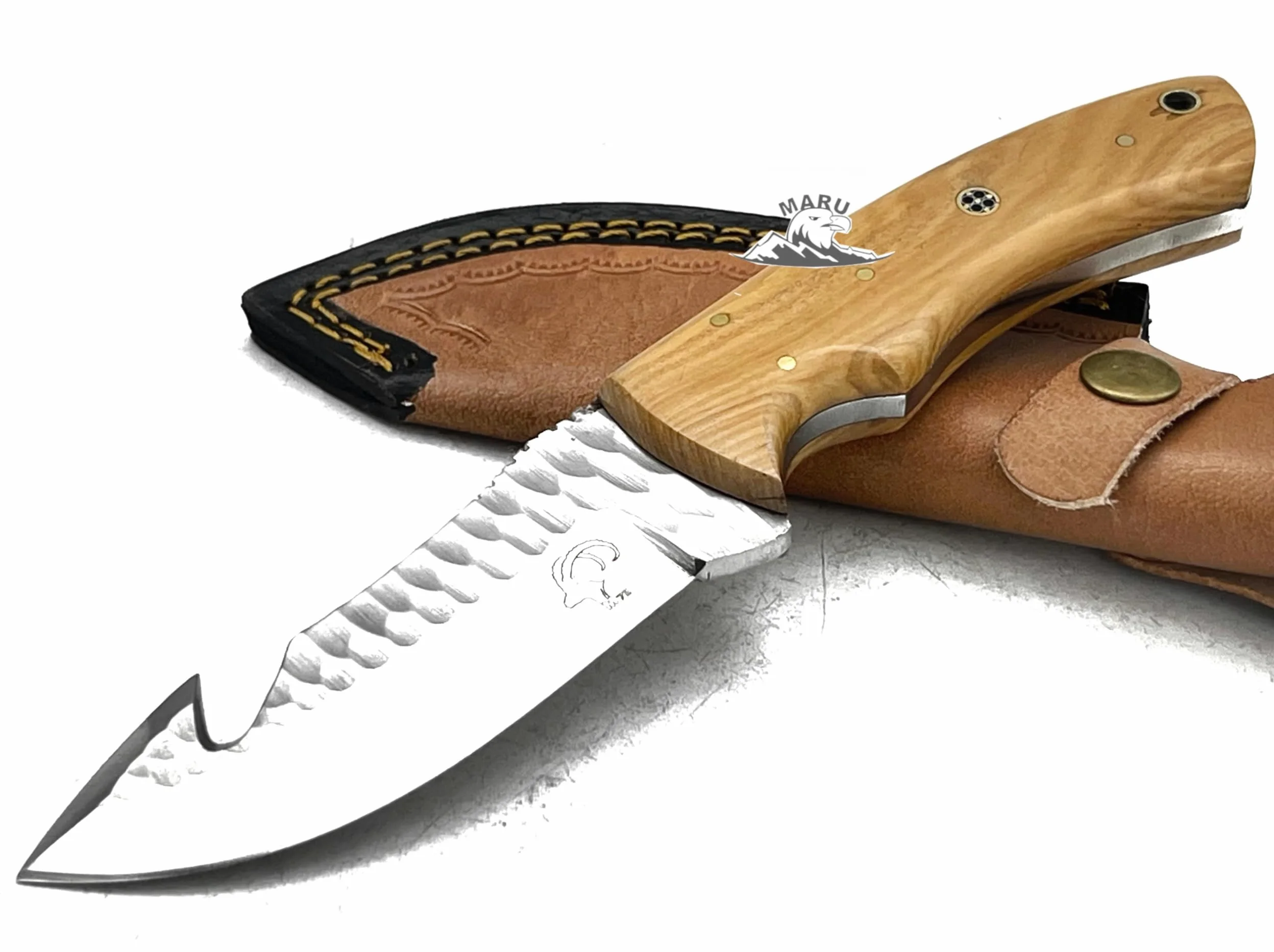 Coltello Artigianale Skinner Lama in Acciaio INOX Manico Legno, Coltello Lama FIssa Da Caccia Collezione Con Fodero