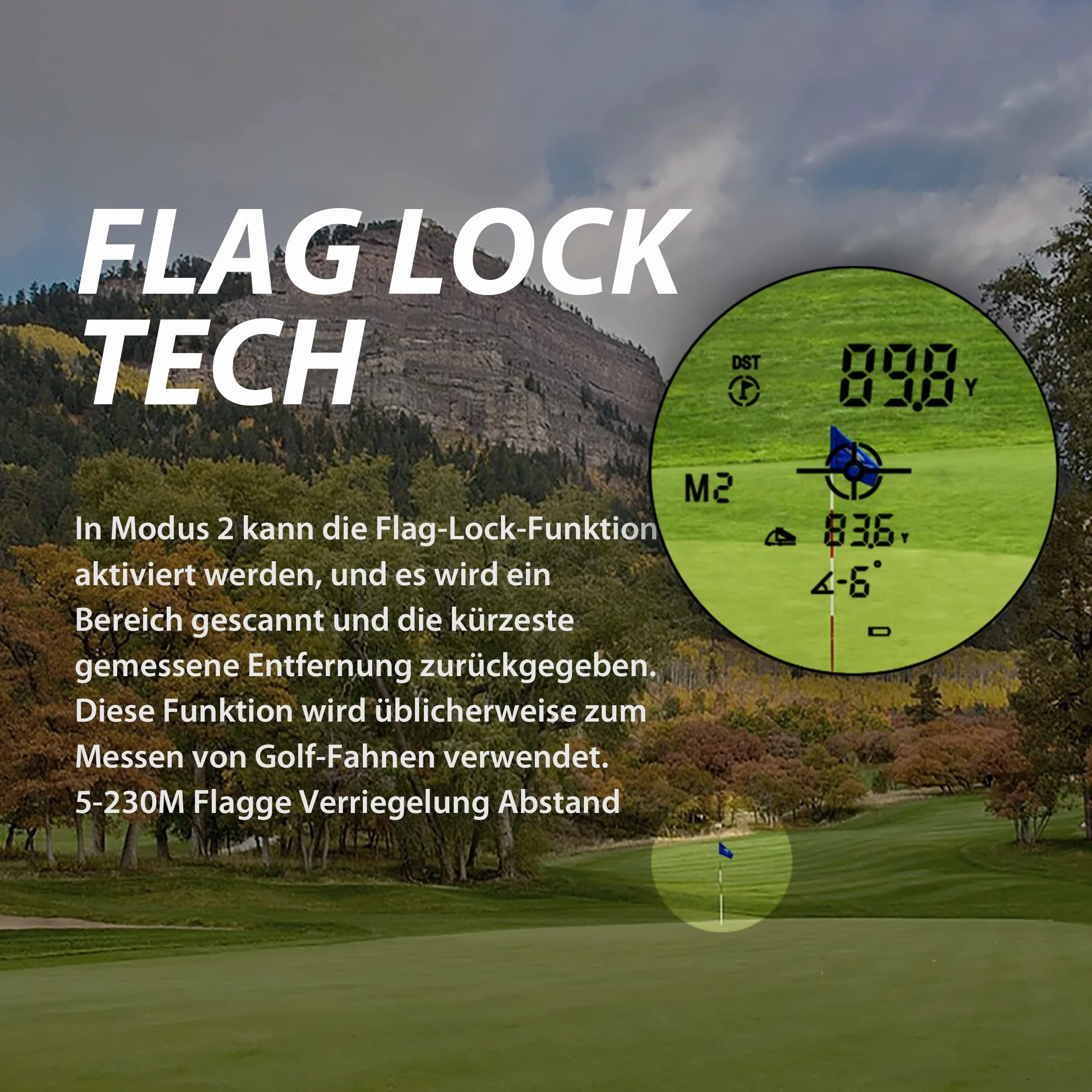 Gogogo Sport Vpro Telemetro Golf 1097 M(1200 Iarde) con Pendenza OFF/ON, Magnetica Telemetri con Ingrandimento 6X,Blocco della Bandiera e Vibrazione,Scansione,Velocità, Batteria Gratuita,Precisione ±1