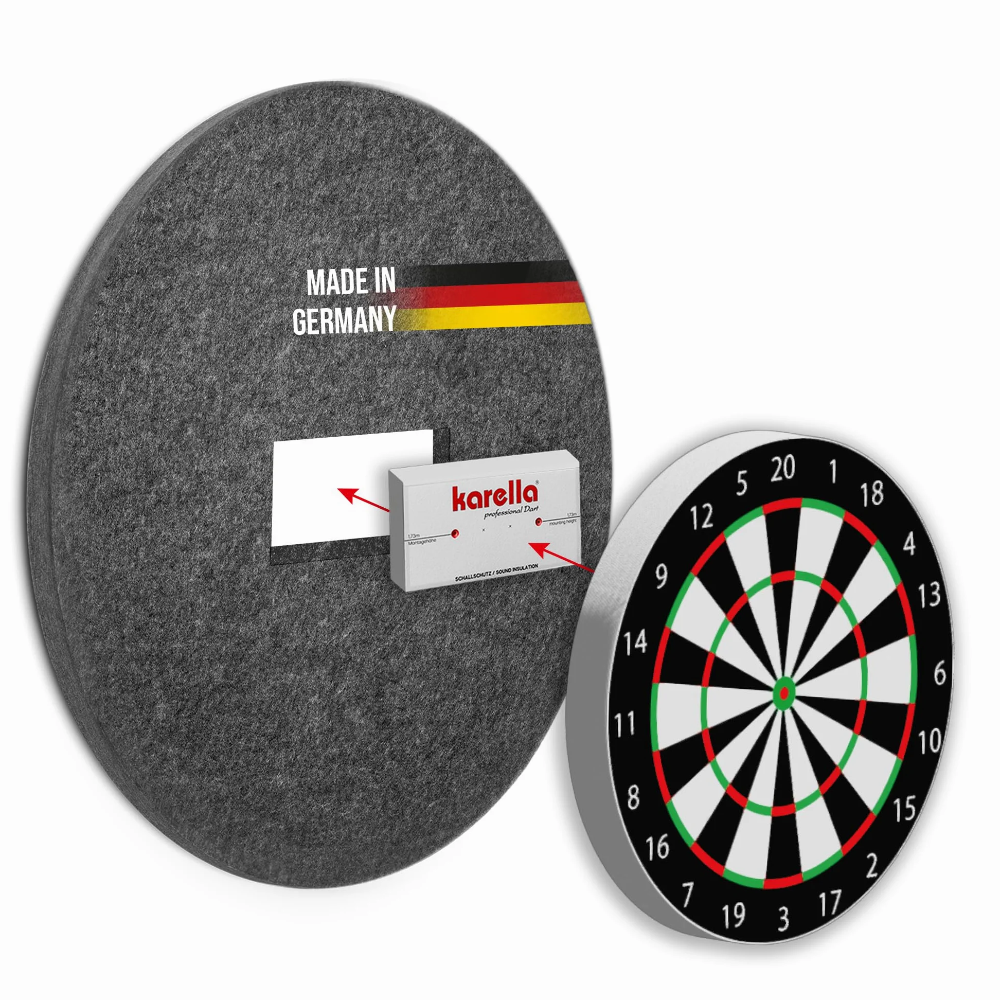 Karella Isolamento Acustico per Freccette in Acciaio, Unisex Adulto, Antracite, breit