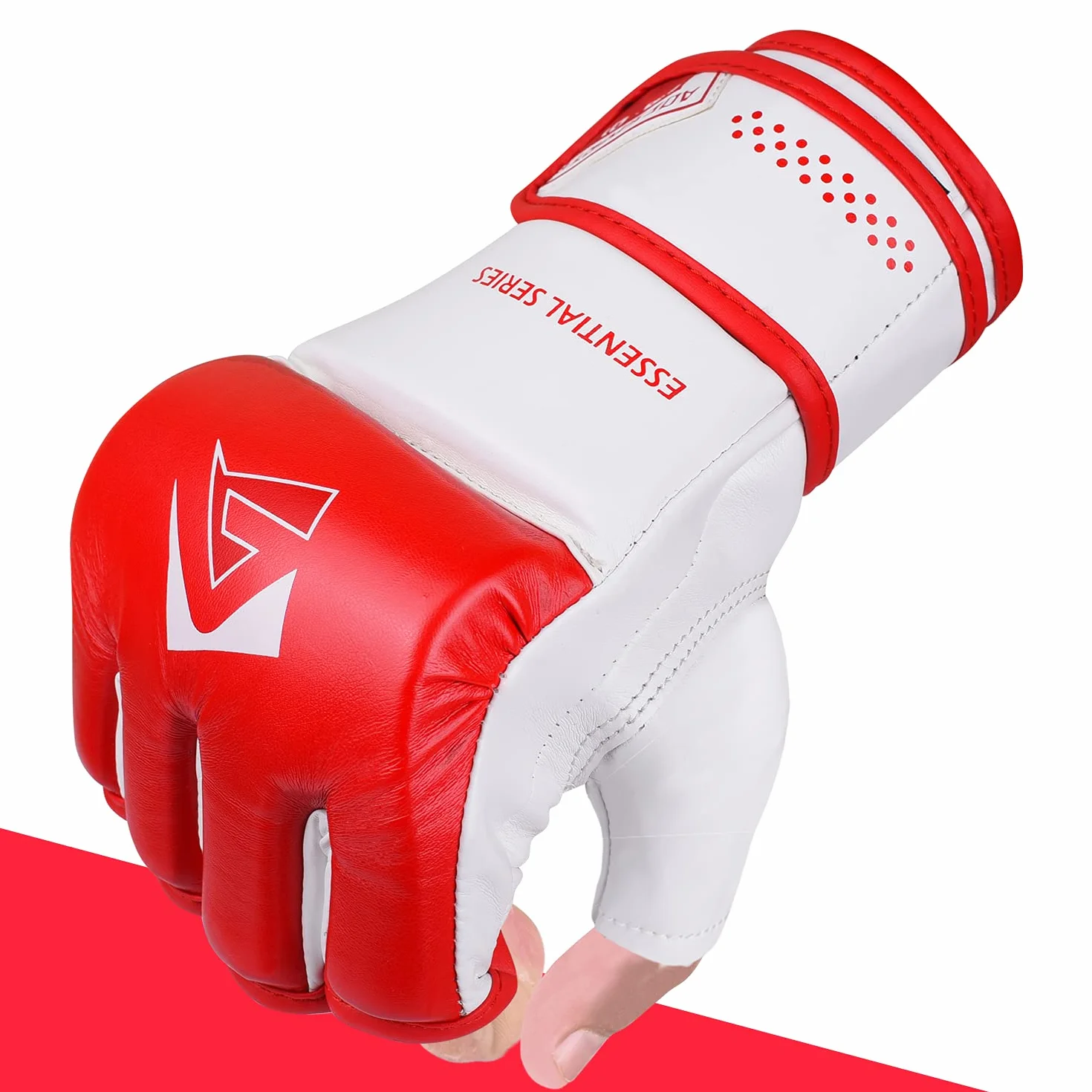 Guantoni da Boxe MMA Palmo Aperto Ecopelle Guantoni per Sacco Allenamento Muay Thai Kickboxing