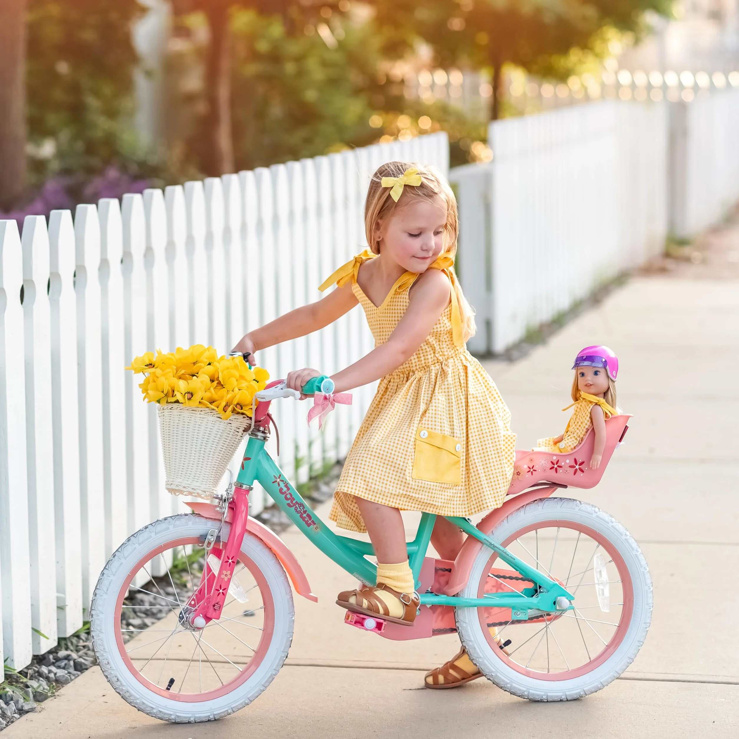 JOYSTAR Unicorn Bike 12 14 16 18 Pollici Bambine 2-9 Anni con Ruote Stabilizzatrici e Cestino