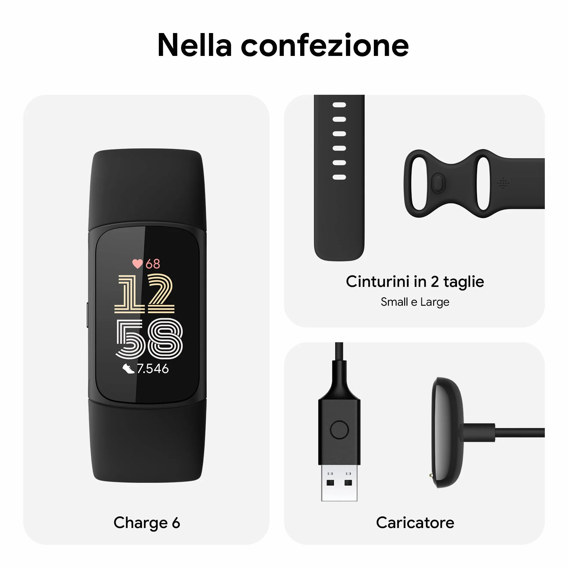 Google Fitbit Charge 6 Activity tracker con abbonamento Premium 6 mesi incluso 7 giorni batteria Google Wallet Maps