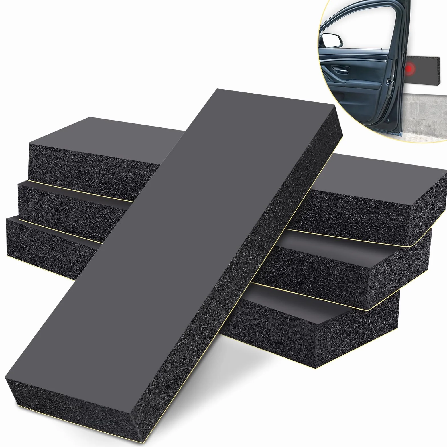 Set di 4 protezioni da parete per garage, colore nero, autoadesive, 3 cm, extra spesse, per auto, garage, porta del garage