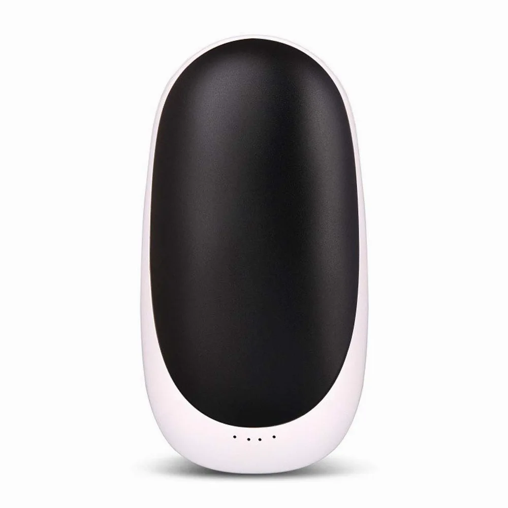 Inverno Scaldamani Elettrico, 5200mah Portatile Power Bank, USB Ricaricabile Scaldamani Riutilizzabile con Riscaldamento Rapido, Regali Comfort, Black
