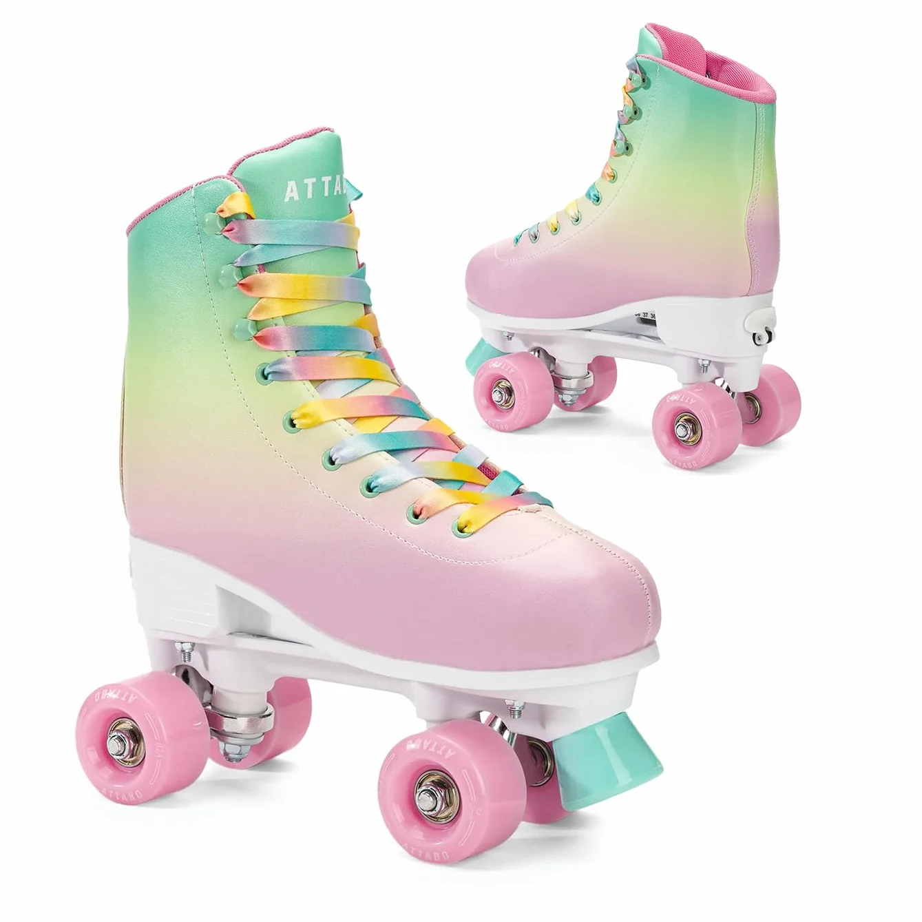 ATTABO Pattini a rotelle Aquatica 35-42 EU, alluminio, ruote 82A 54 mm, ABEC-5, multicolore