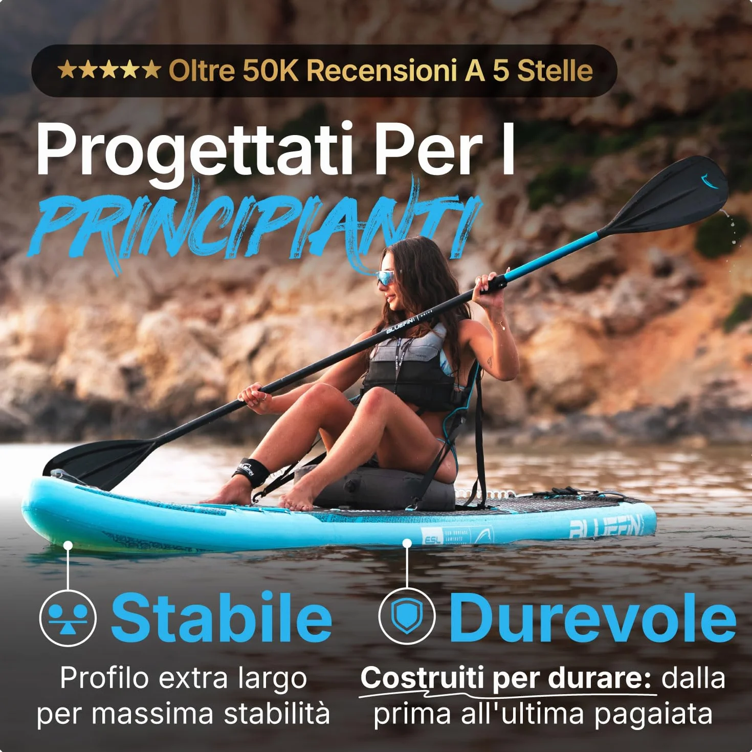 Bluefin Cruise 10'8 Paddleboard gonfiabile Premium Pacchetto Deckpad antiscivolo leggero 6'' spesso Tavola da paddleboard Stand up up Board