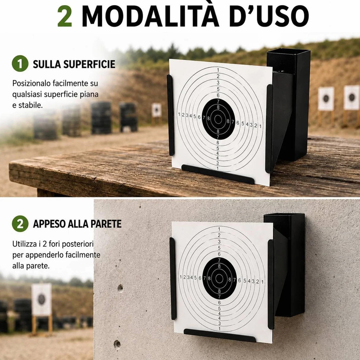 Supporto per Bersagli in Acciaio 14x14 cm 250 gr/m2 per Airsoft Airgun Tiro