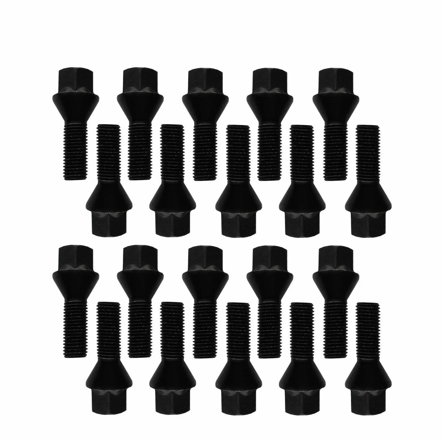 TRACER 20 bulloni neri per ruota M14 x 1,25 28 mm compatibili con BMW