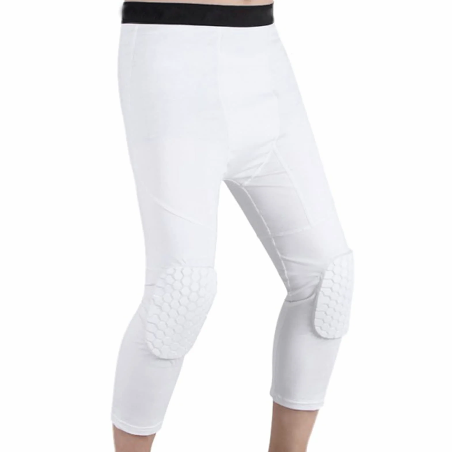 Ginocchiera Unisex a Compressione Anticollisione a Nido d'Ape per Pallacanestro (M 160-175 cm)