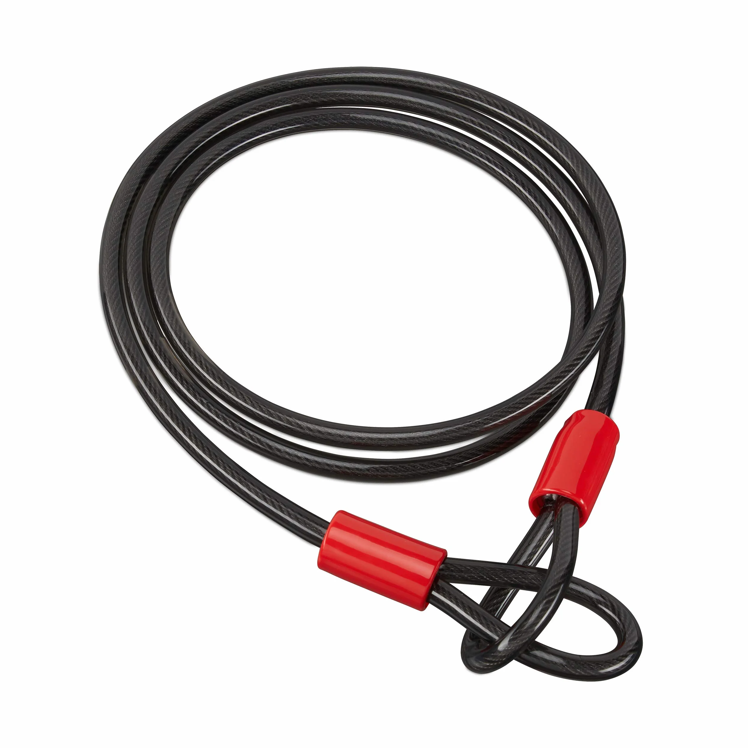 Relaxdays Cavo Extra Lungo da 2m in Acciaio Rivestito per Biciclette e Bagagli, Nero