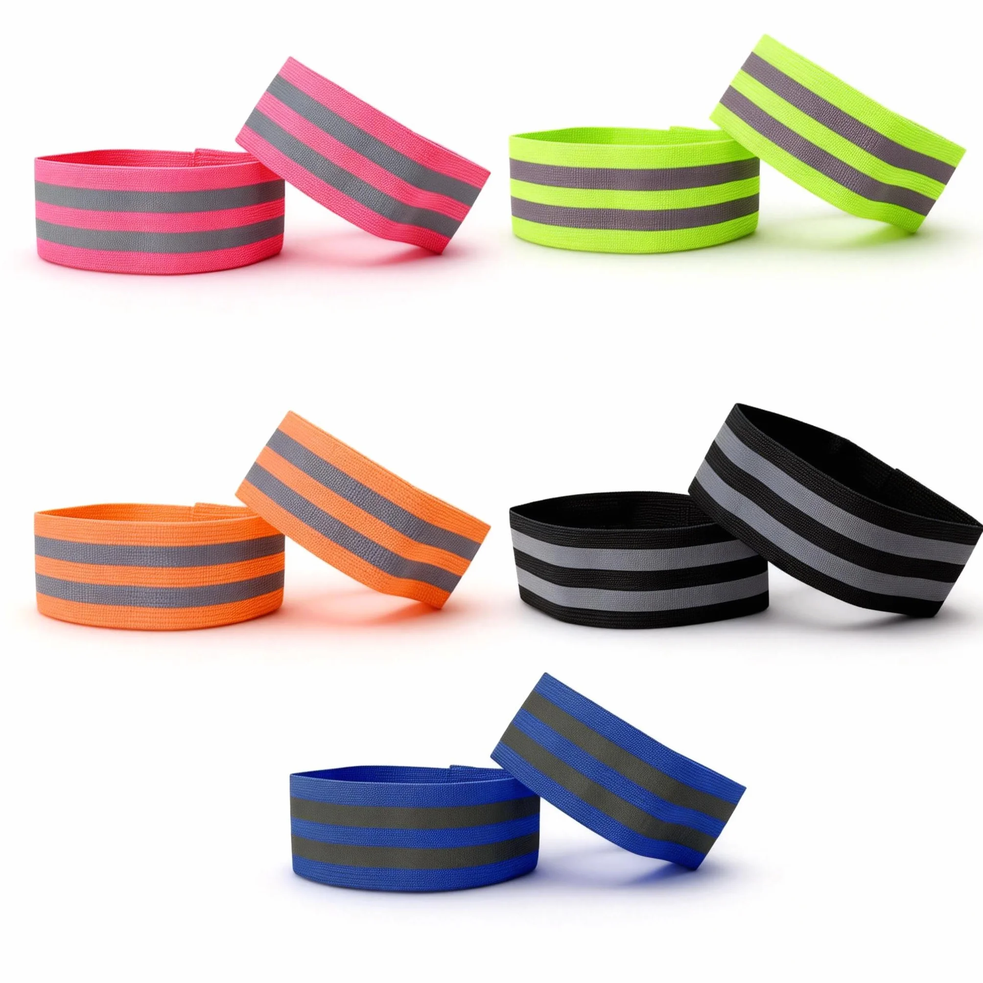 Fasce Rifrangenti 10 Pezzi 5 Colori Bracciale Catarifrangente Regolabile Ciclismo Escursionismo