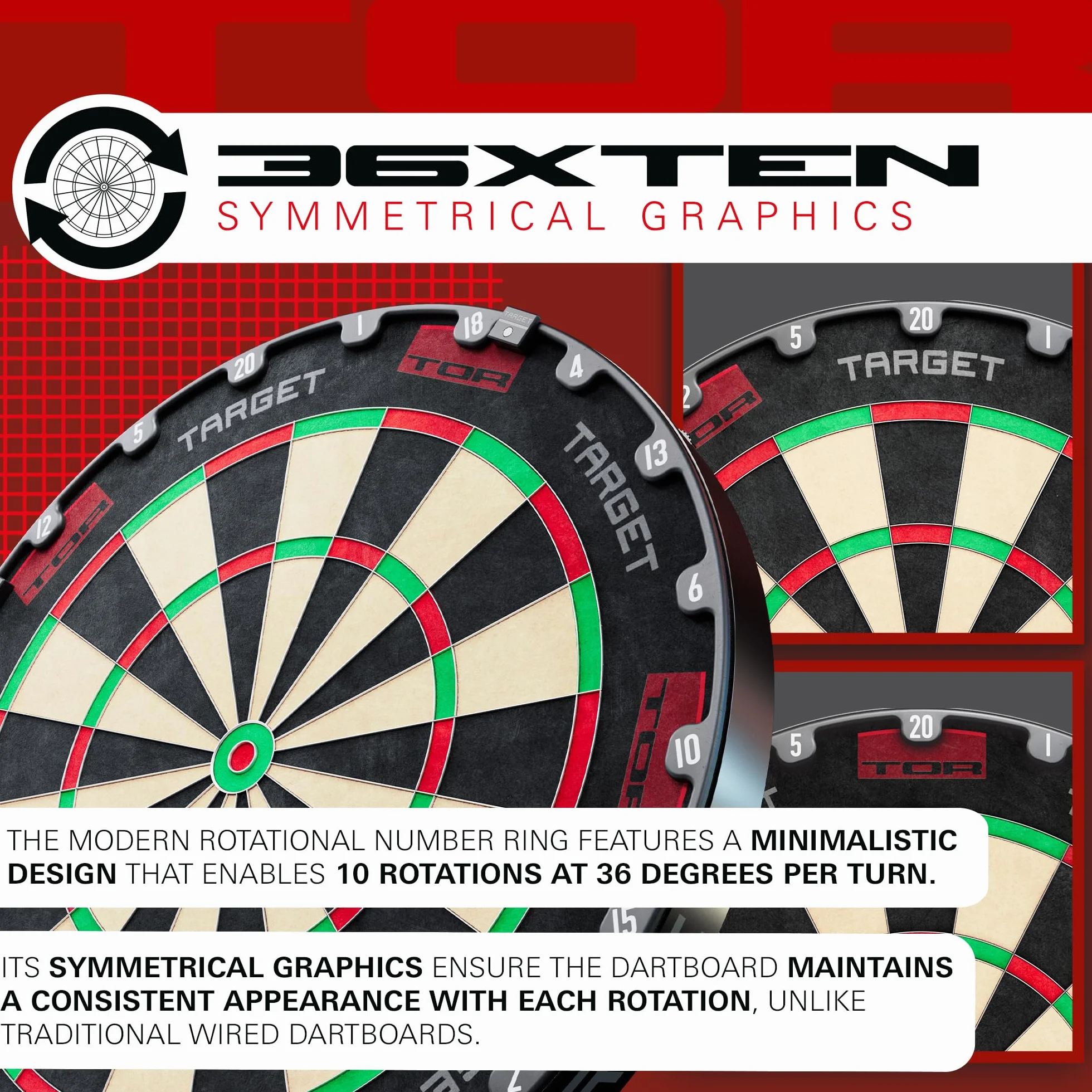 Target Darts TOR Bersaglio Punta in Acciaio Dart Board 360 Gradi LED Luce Ring Standard Competizione Thin Staple-less Wire