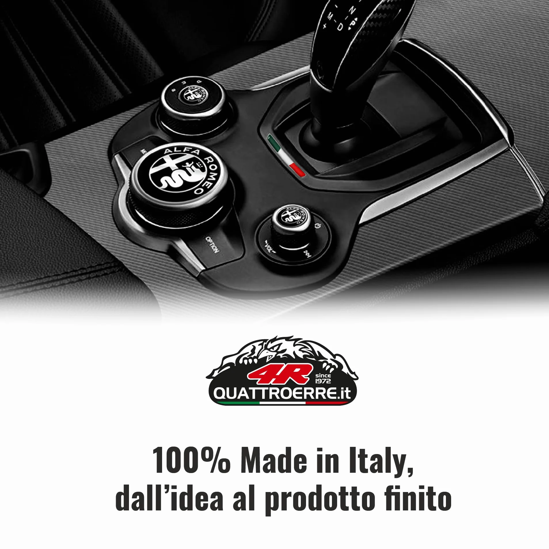 Kit Stemmi Adesivi 3D per Alfa Romeo Stelvio Giulia OEM 2 Adesivi Tricolore 3 Logo Prodotto Ufficiale