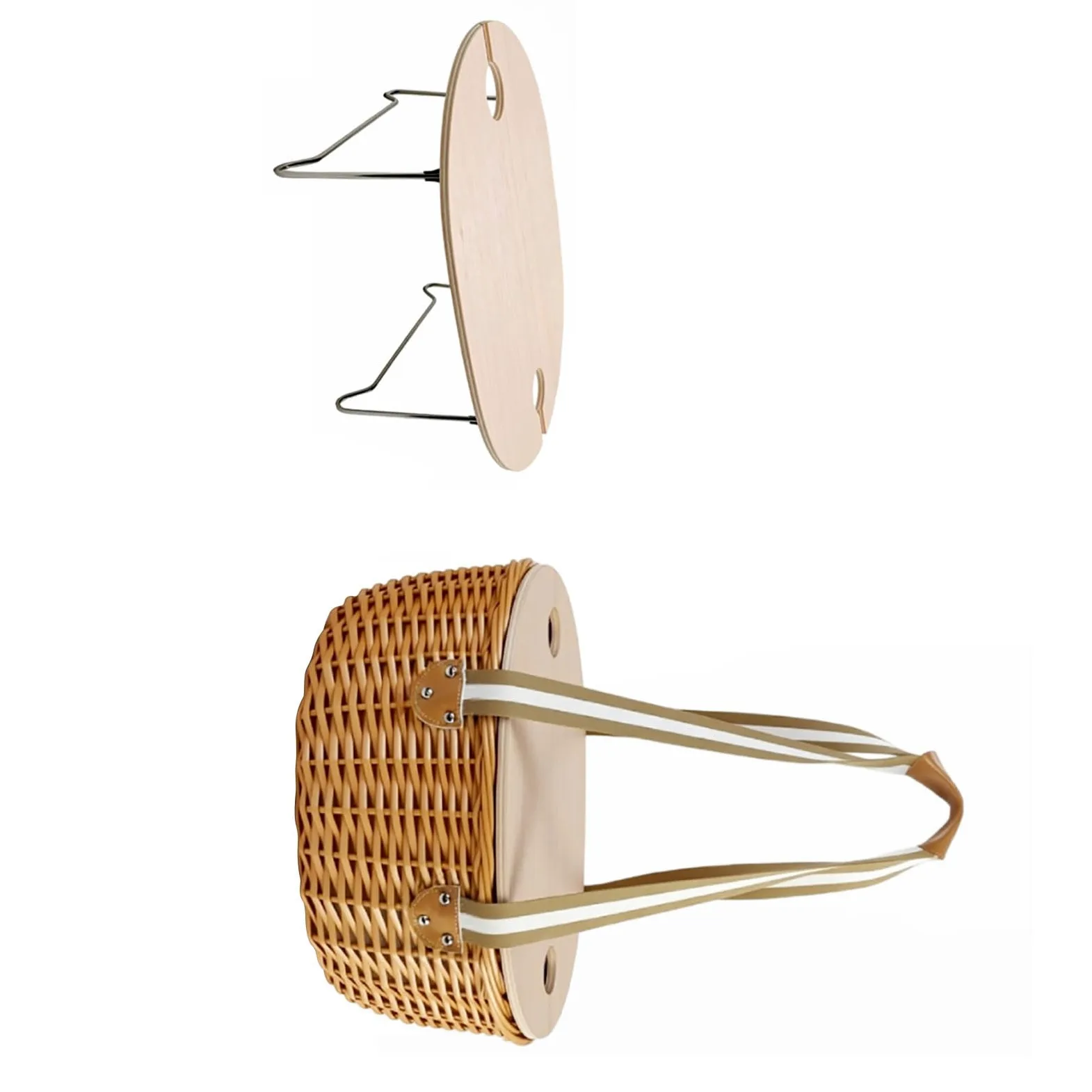 Elegante set da pranzo per 2 persone, con tavolo pieghevole e borsa termica e utensili completi per avventure nella natura, cestino per pasti all'aperto con frigorifero
