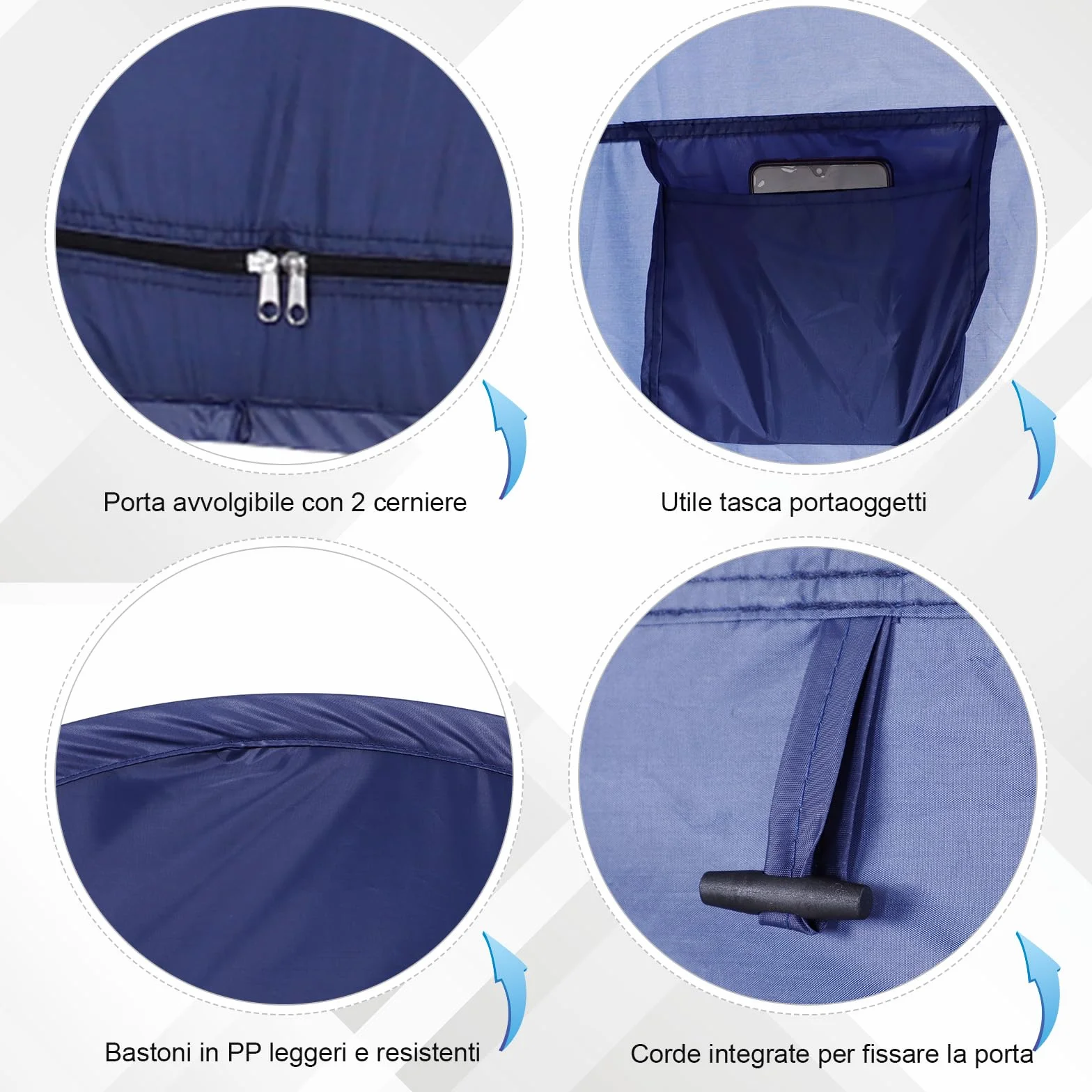 Outsunny Tenda da Doccia Pop Up Impermeabile 100x100x185 cm