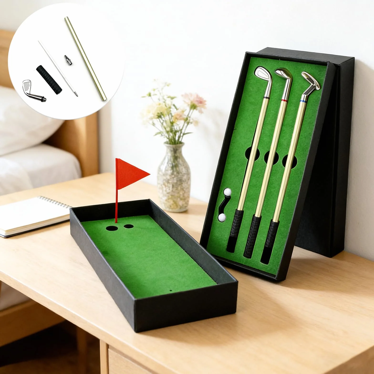 Set Regalo da Golf 3pcs Penne a Sfera con Scatola Nera per Uomini