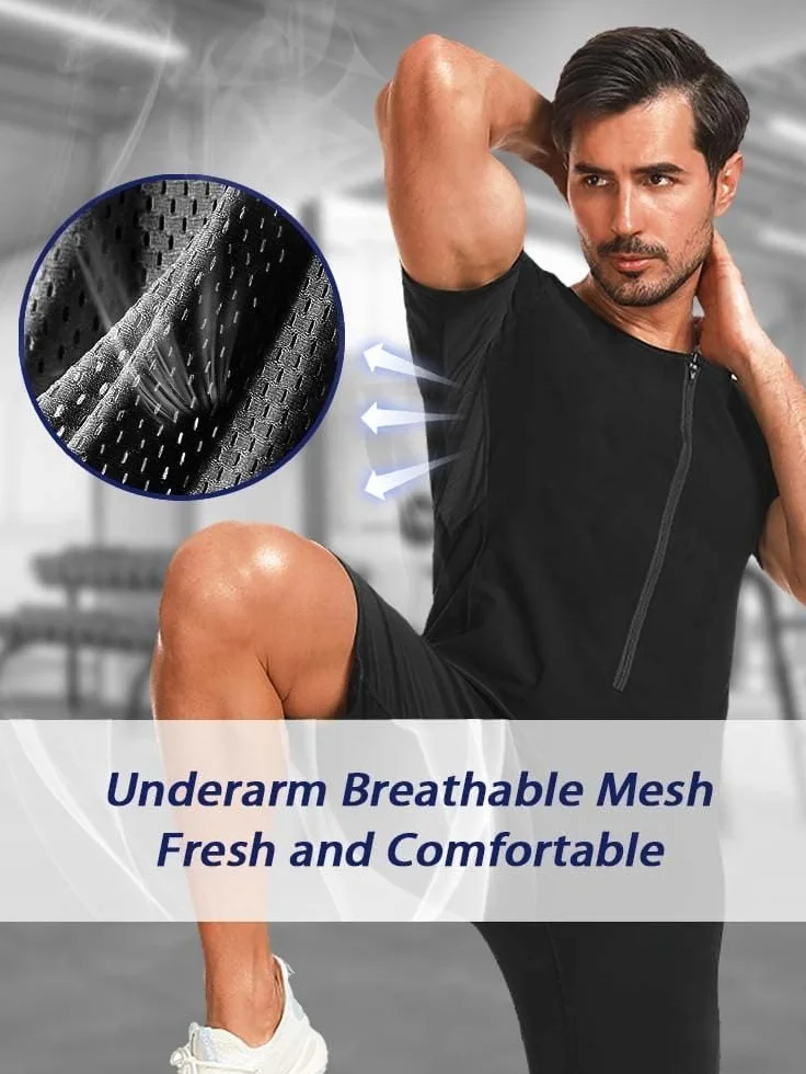 Tuta da sauna uomo effetto sauna pantaloncini allenamento fitness intrappolamento calore