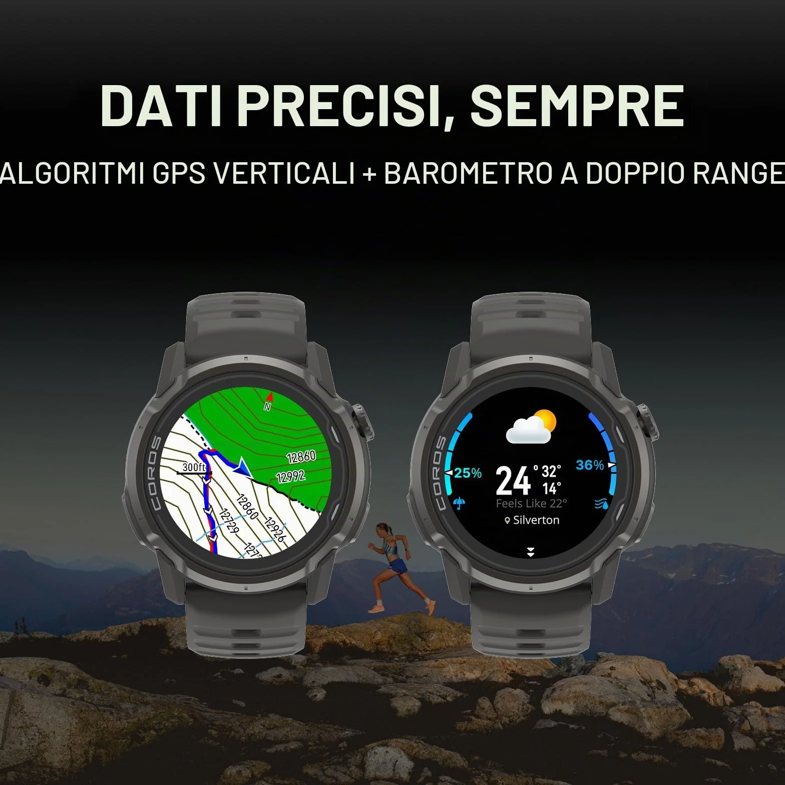 COROS APEX 4 (42 mm) Orologio GPS, 1,2" touchscreen MIP, mappe globali con navigazione turn-by-turn, durata della batteria di 34 giorni, microfono per registrare note vocali (Nero, 42mm)