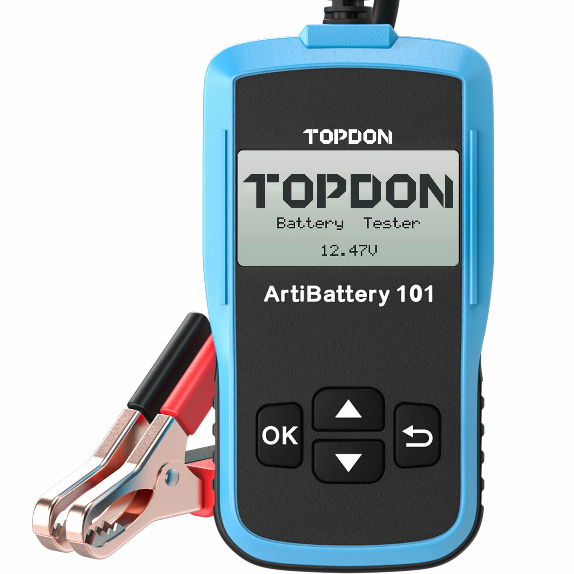 TOPDON ArtiBattery AB101 Tester Batteria 12V Analizzatore Digitale 100-2000 CCA Alternatore Strumento di Scansione Sistema di Avviamento e Ricarica per Auto SUV e Camion Leggeri