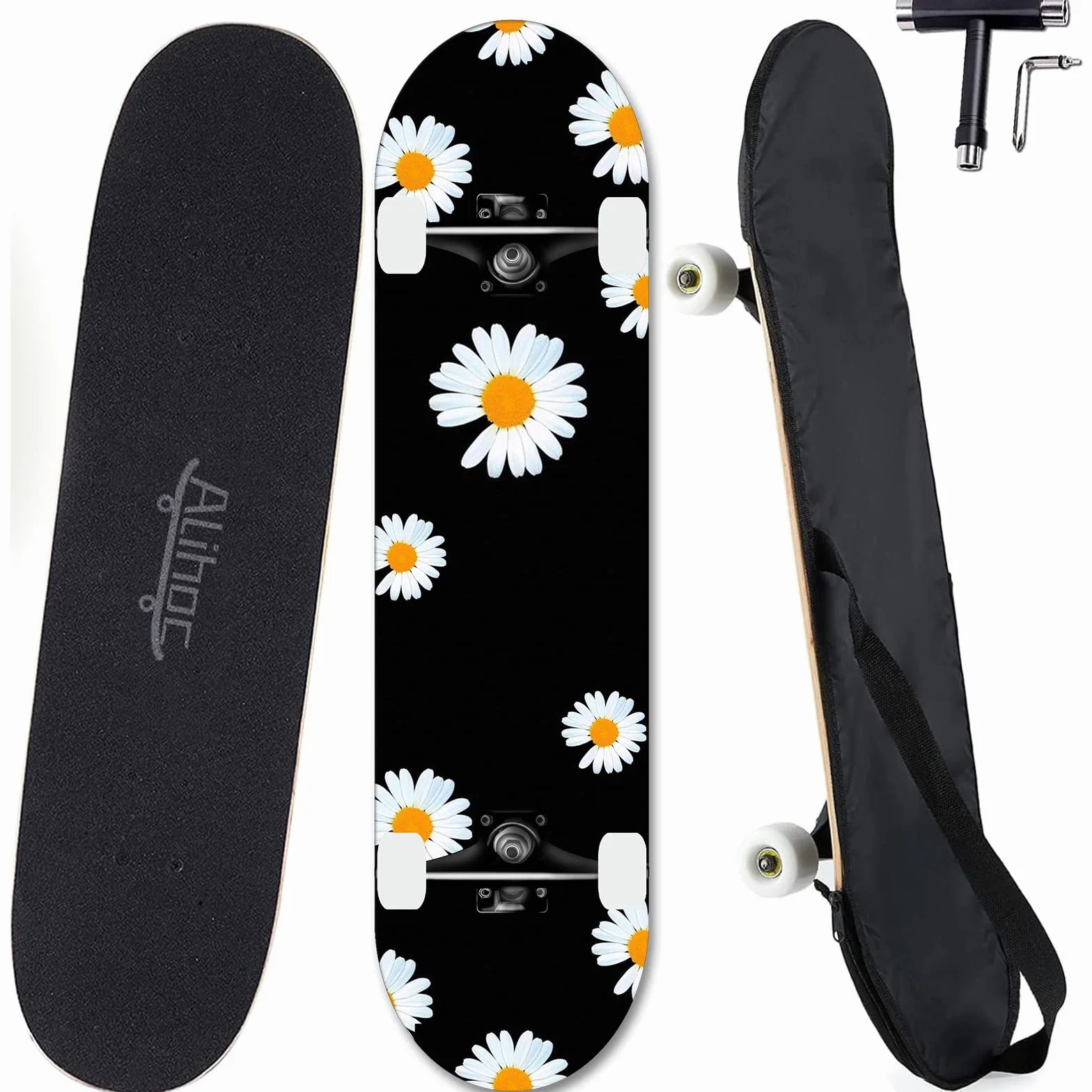 Skateboard standard da 31 pollici, superficie in acero a 7 strati, adatto a bambini, adolescenti, adulti, principianti e professionisti, con un carico massimo di 150 kg