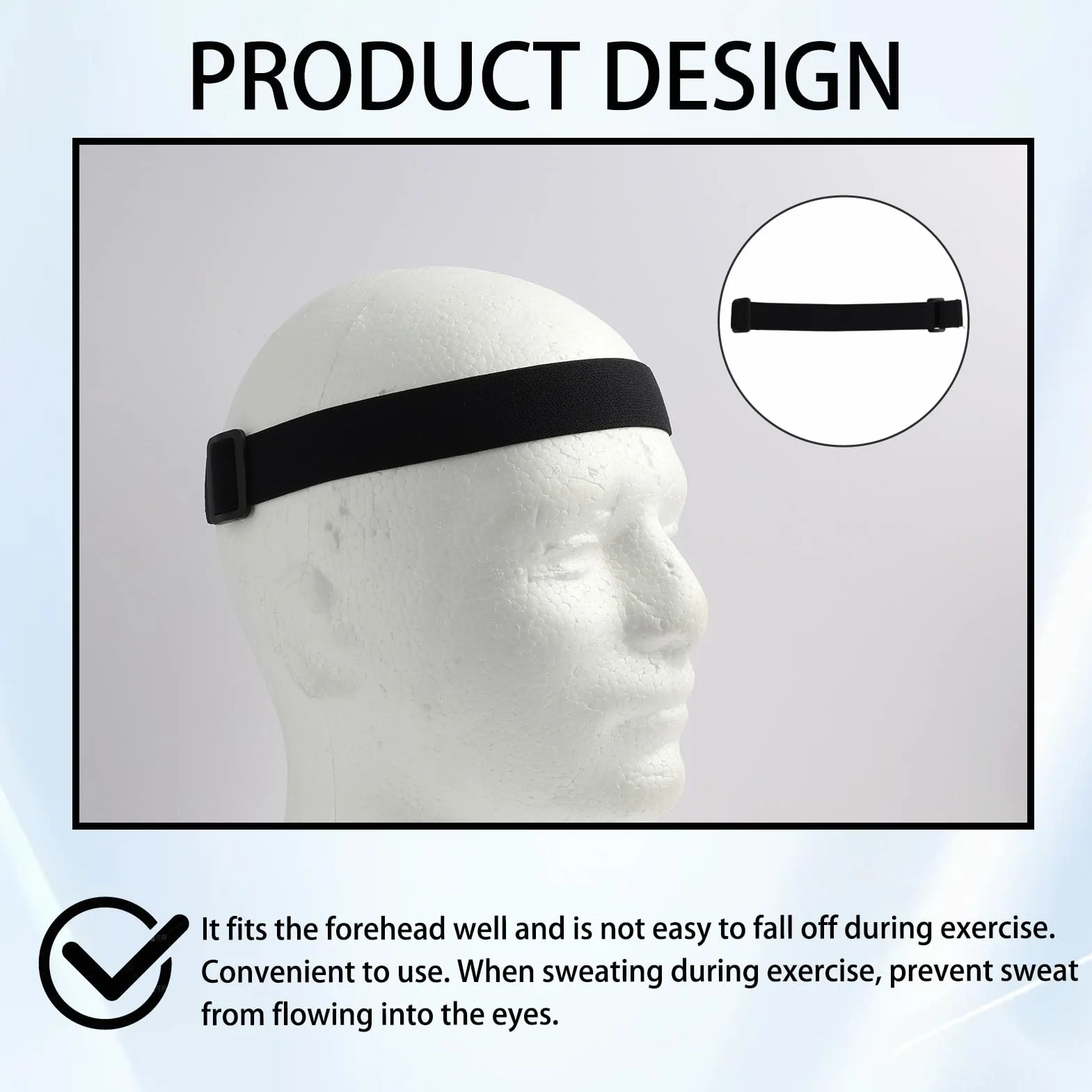 Cinghia per Lampada Frontale Nera Regolabile Compatibile con Molti Modelli Accessorio Outdoor